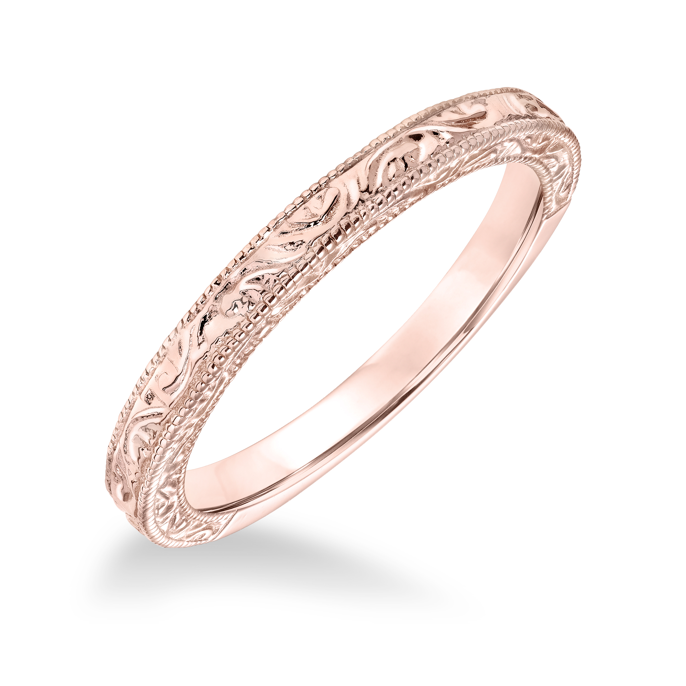 Engraved And Milgrain Wedding Band to Match 31-10028