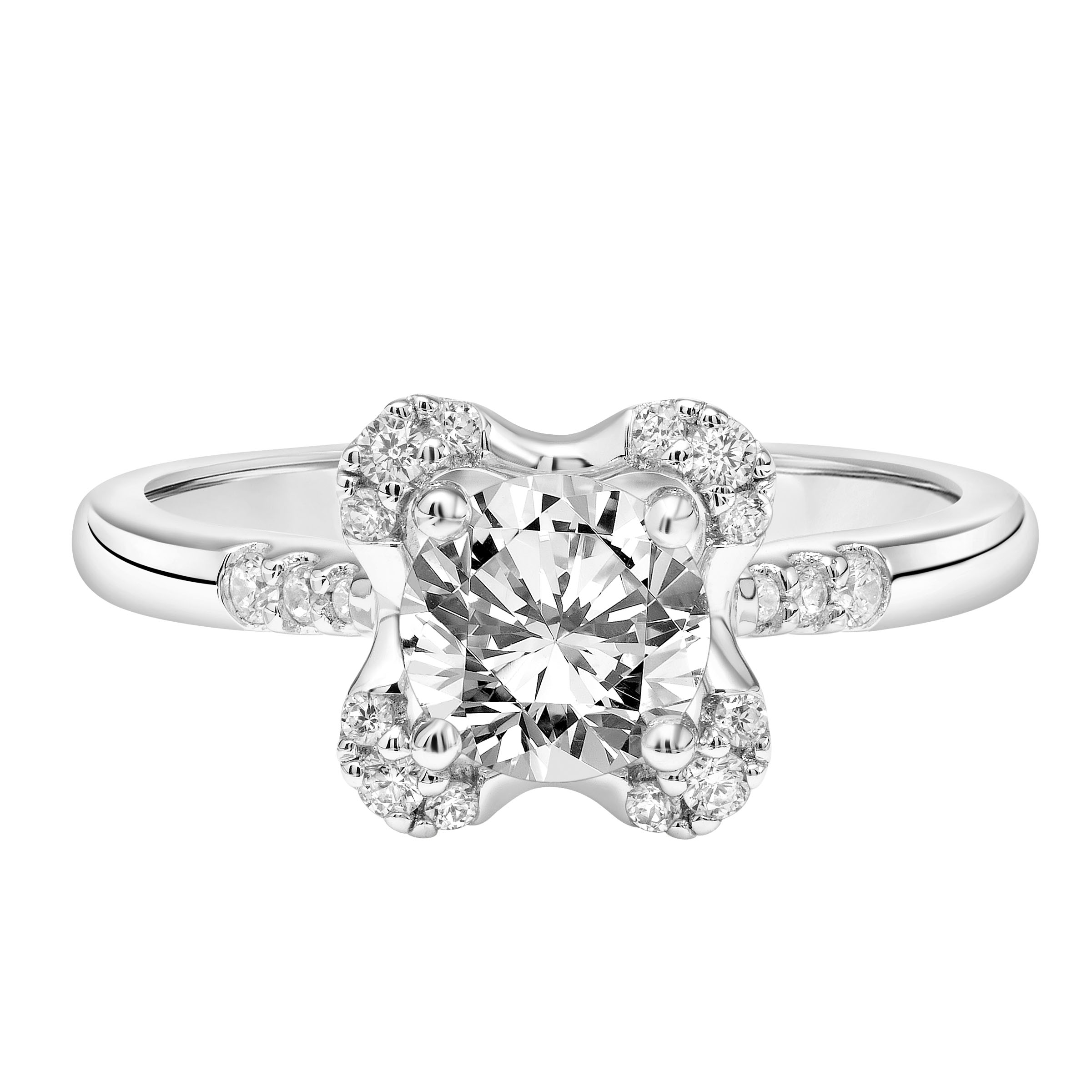 Contemporary Halo Engagement Ring