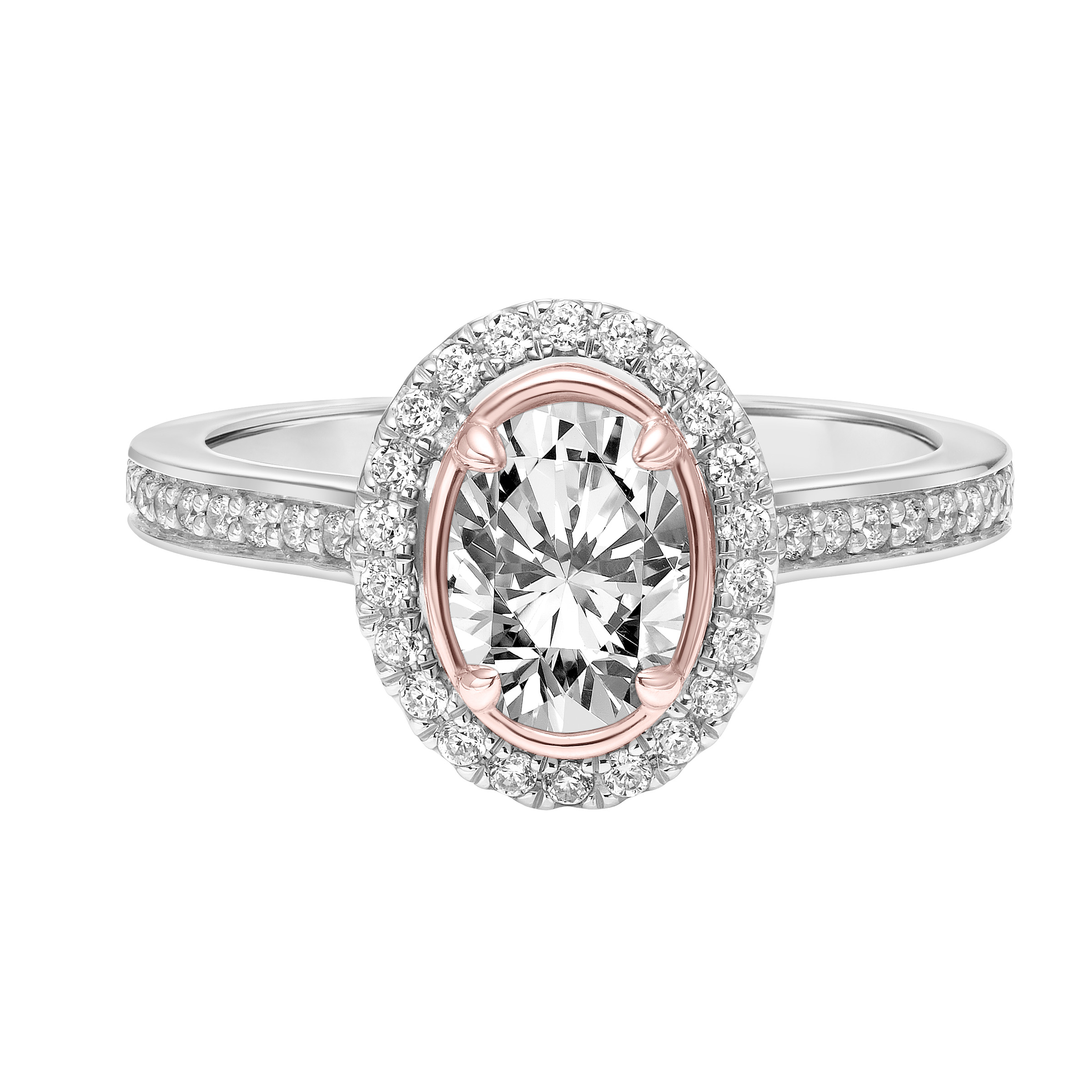 Contemporary Halo Diamond Engagement Ring
