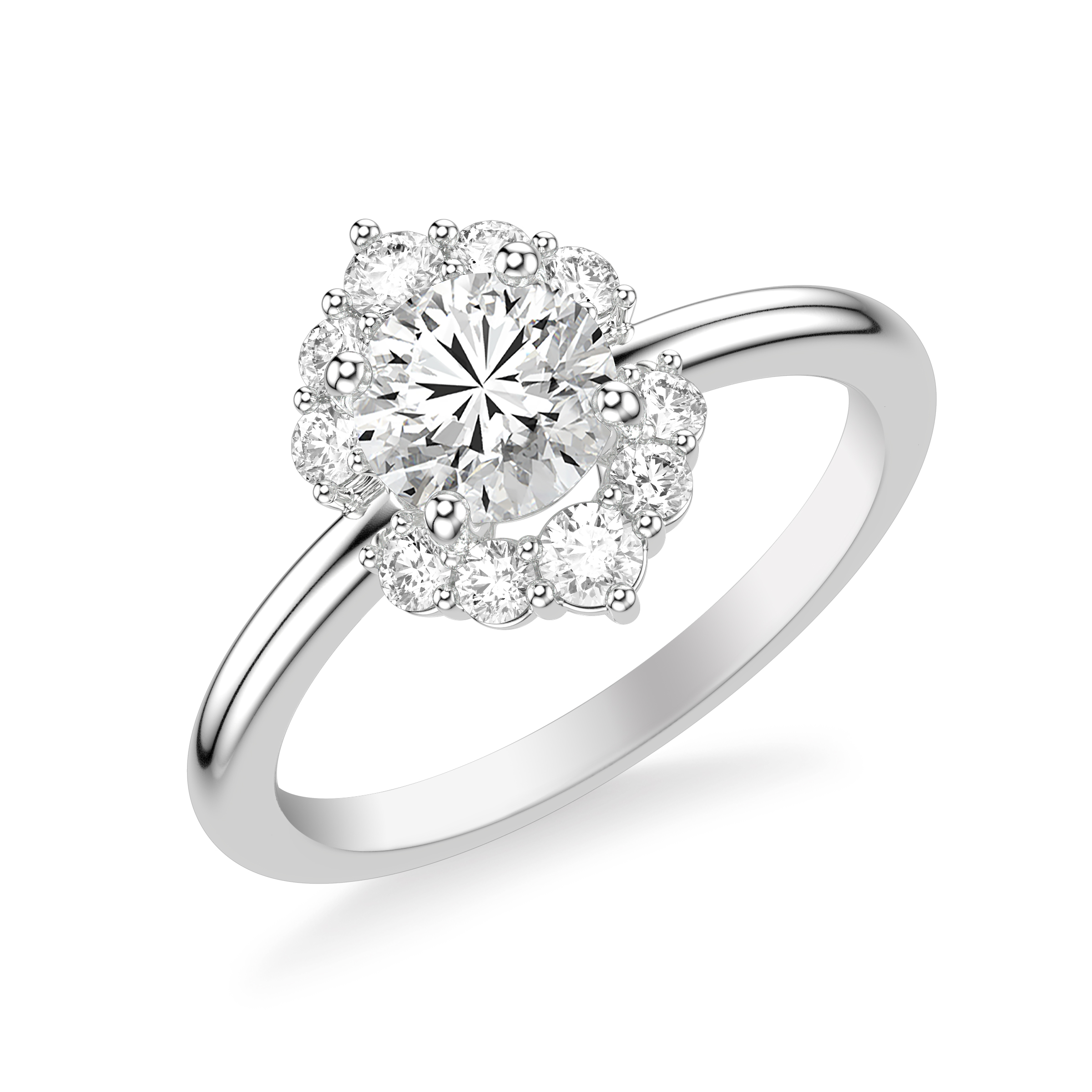 Contemporary Halo Engagement Ring