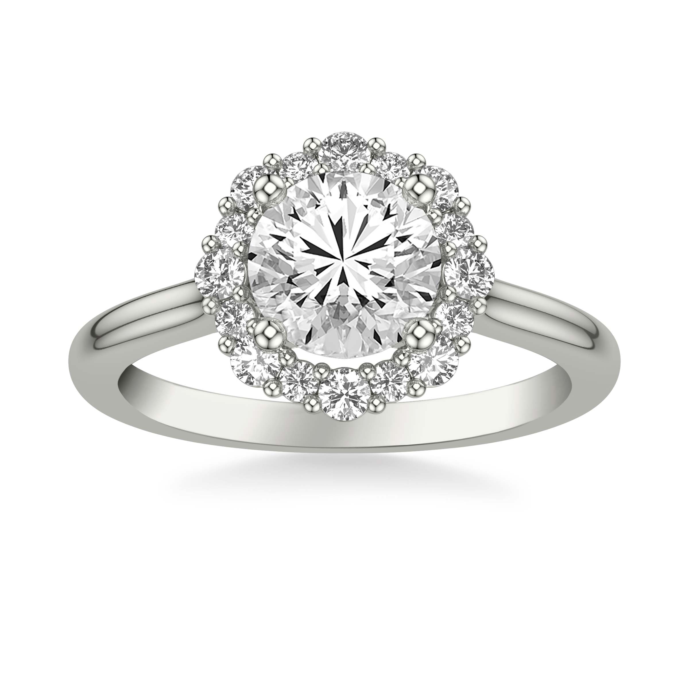 Classic Halo Diamond Enagement Ring