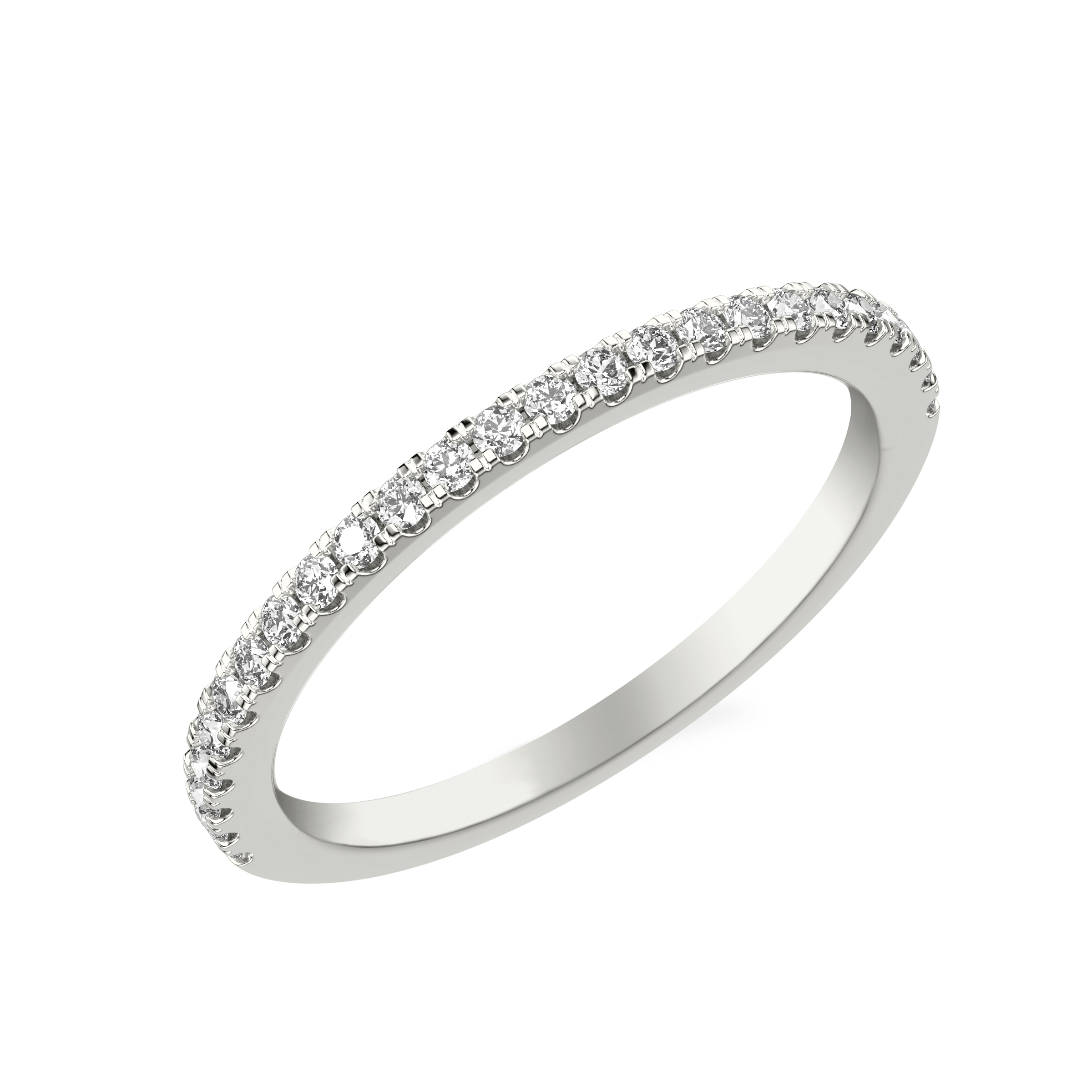 Classic Wedding Band with Round Diamonds