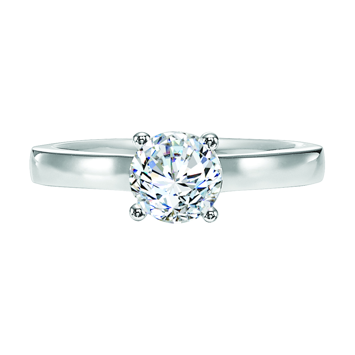 This alluring solitaire engagement ring features a 4-prong setting and beautiful surprise diamond