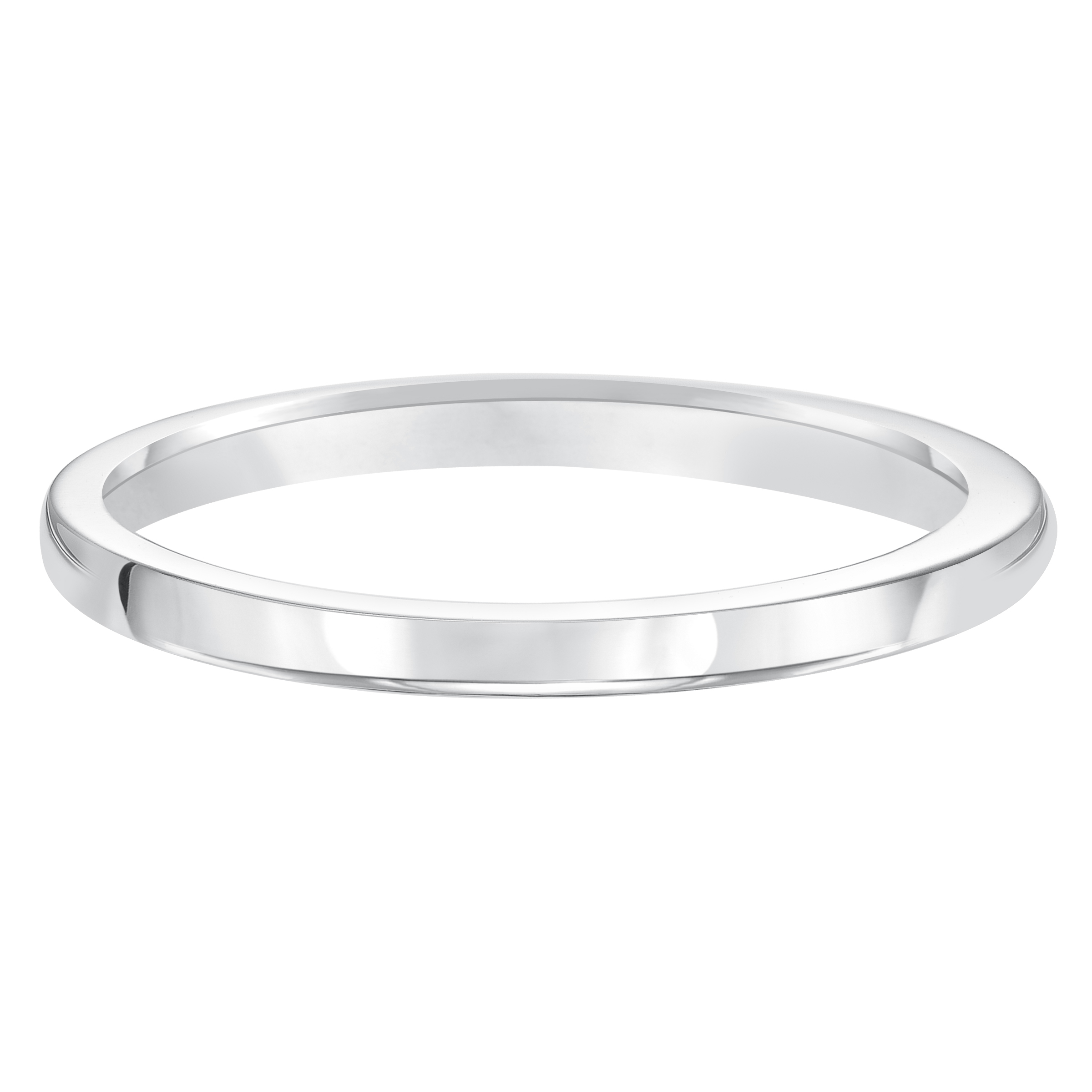 Wedding band with high polished shank.