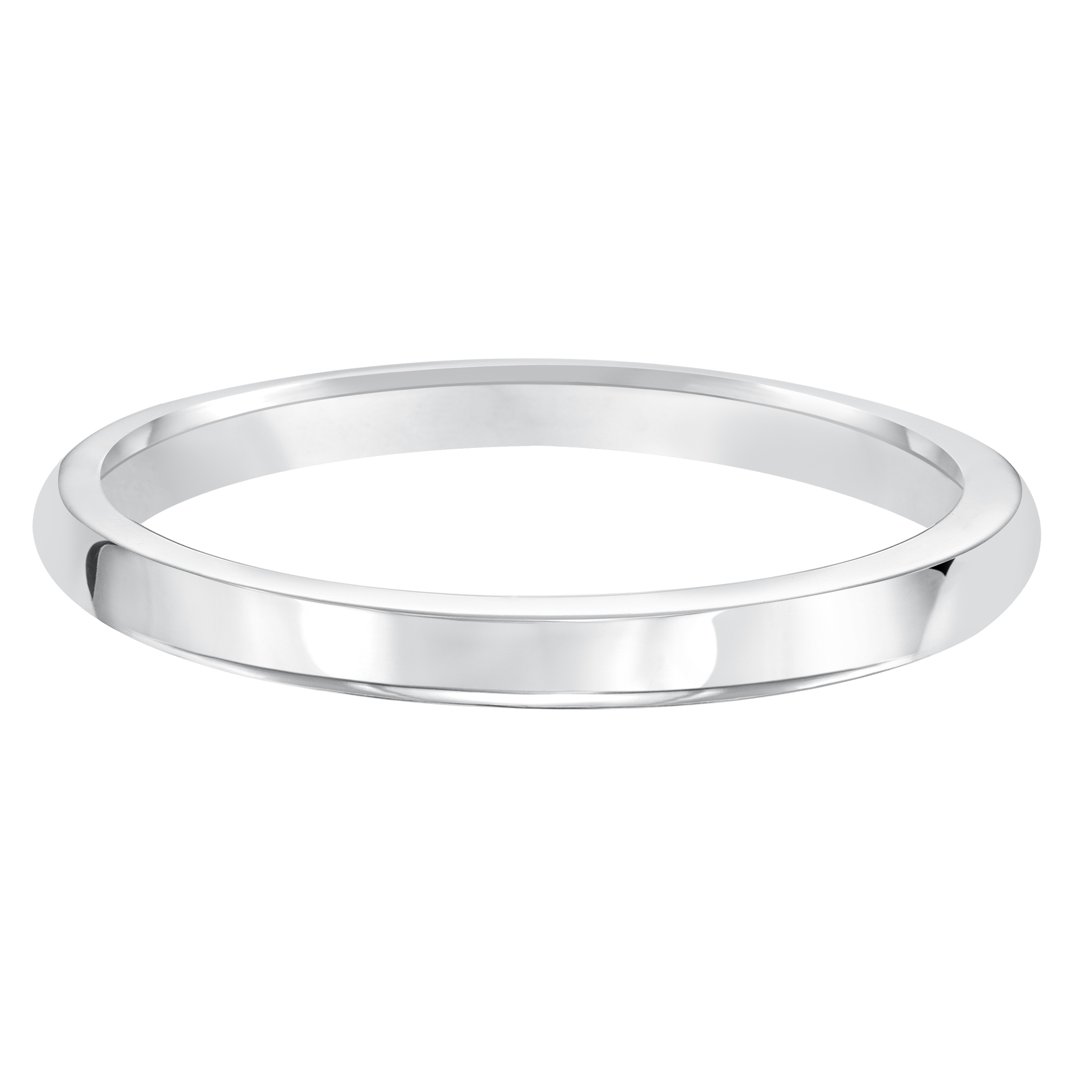 Wedding band with high polished shank.