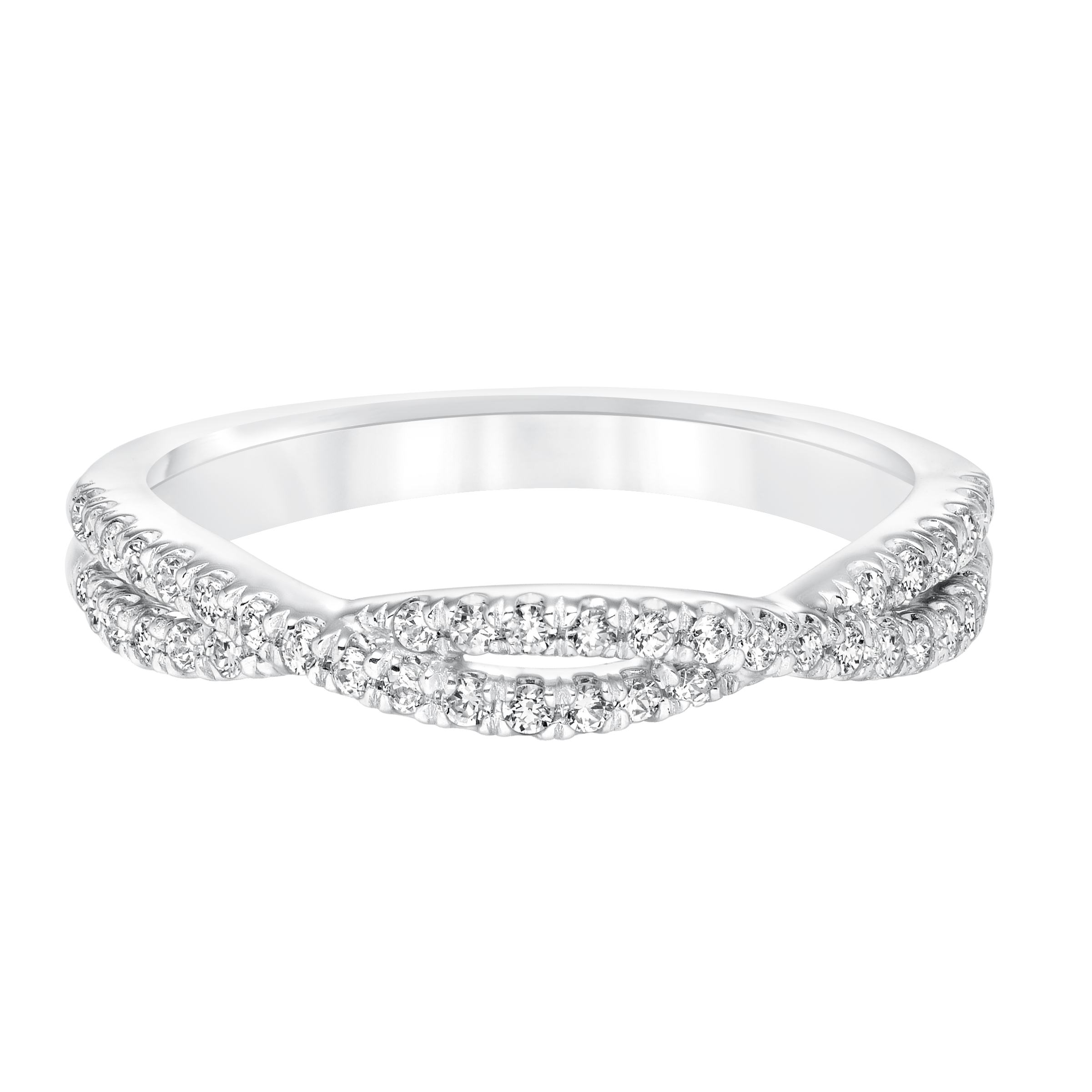 Diamond Twisted Shank Wedding Band