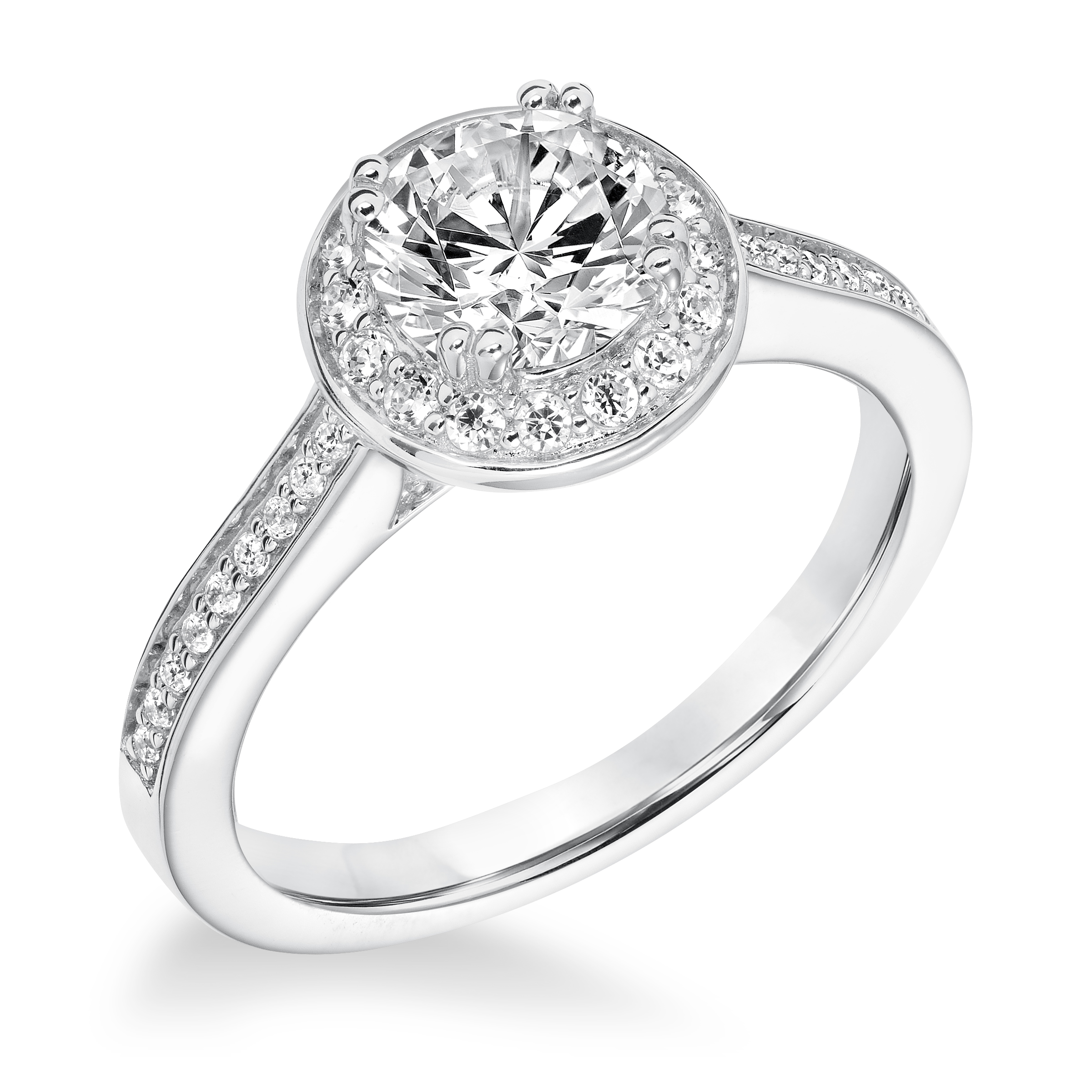 Classic Diamond Halo Engagement Ring