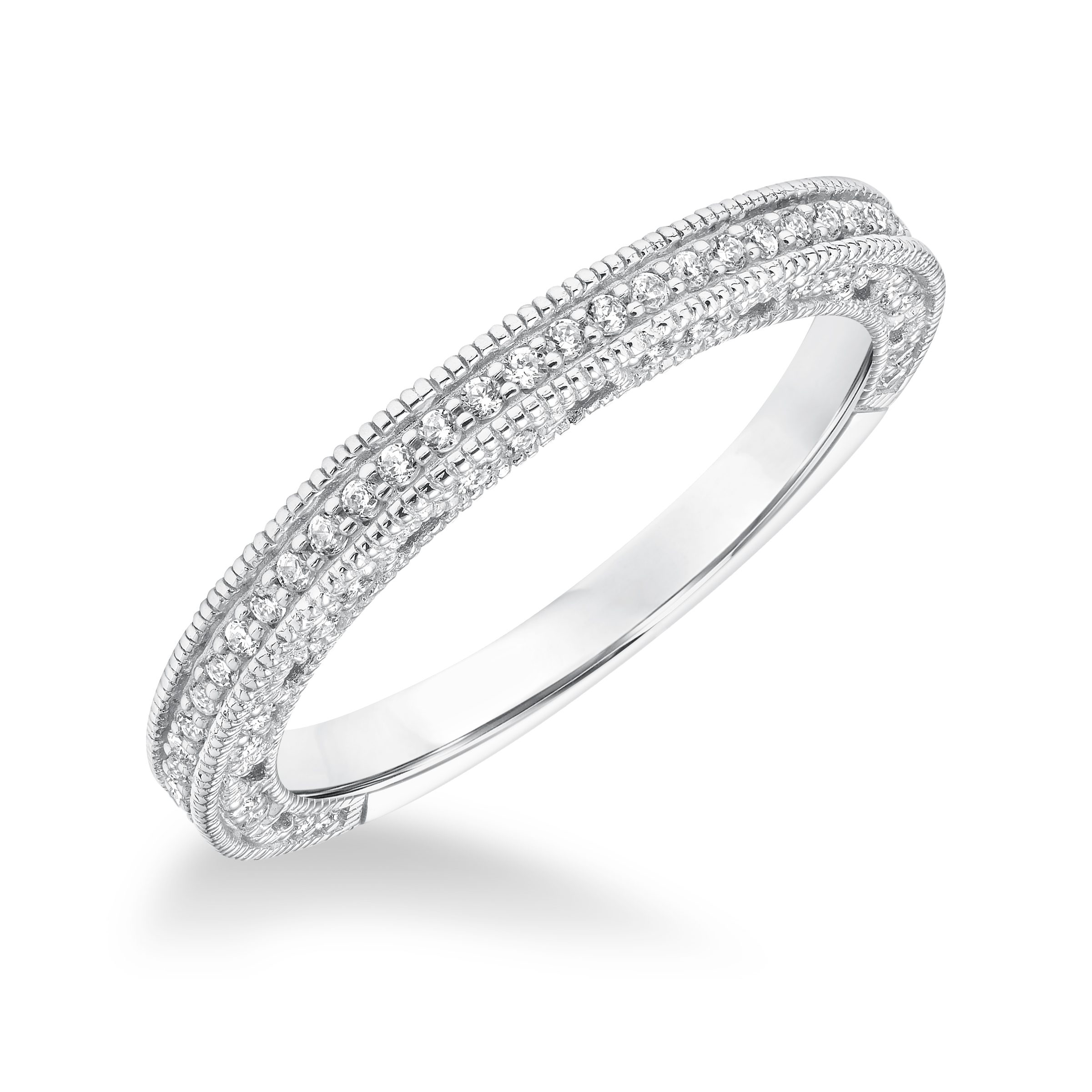 Diamond Filigree And Milgrain Wedding Band to Match 31-10012