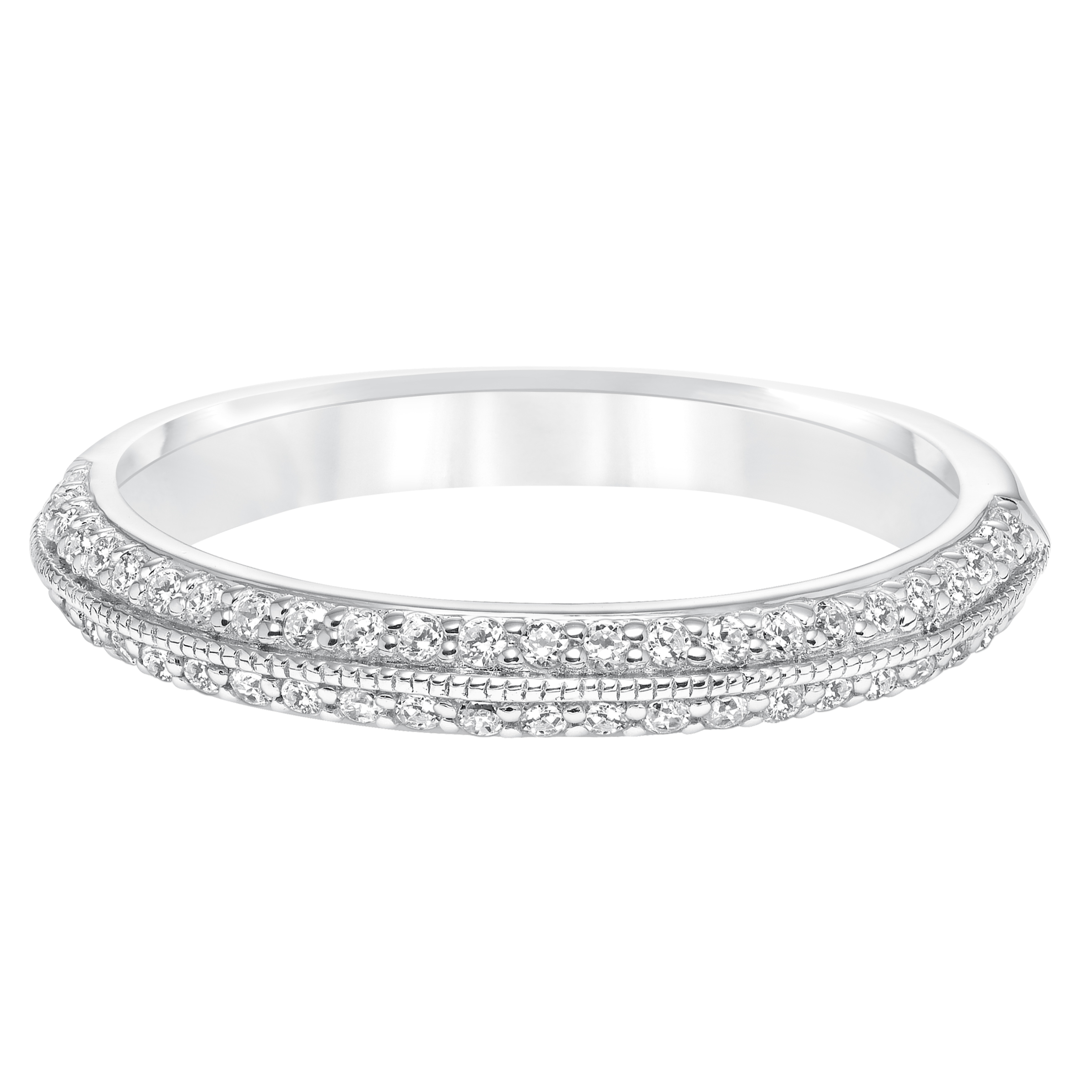 Diamond Engraved and Milgrain Knife Edge Wedding Band to Match 31-10029