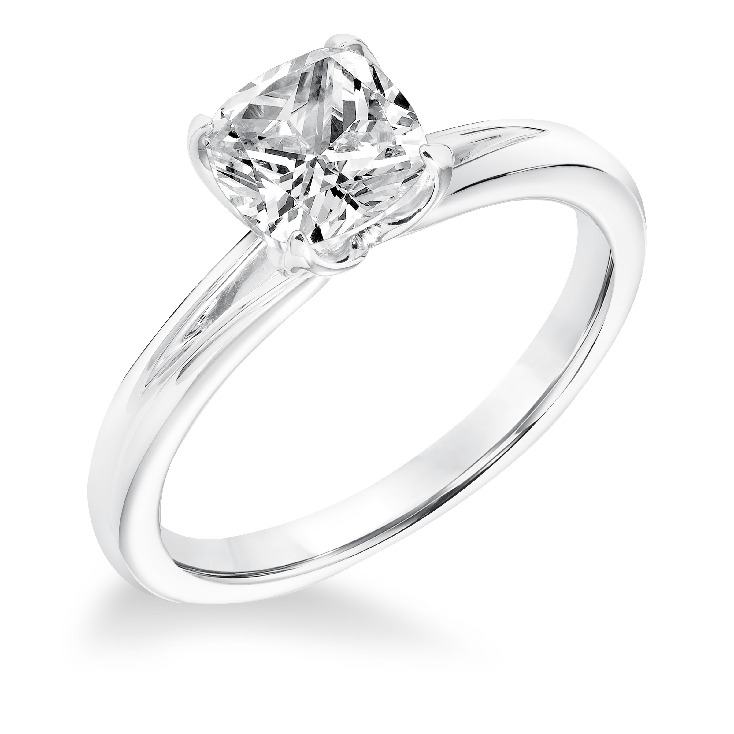 Classic Diamond Solitaire With Split Shank Engagement Ring