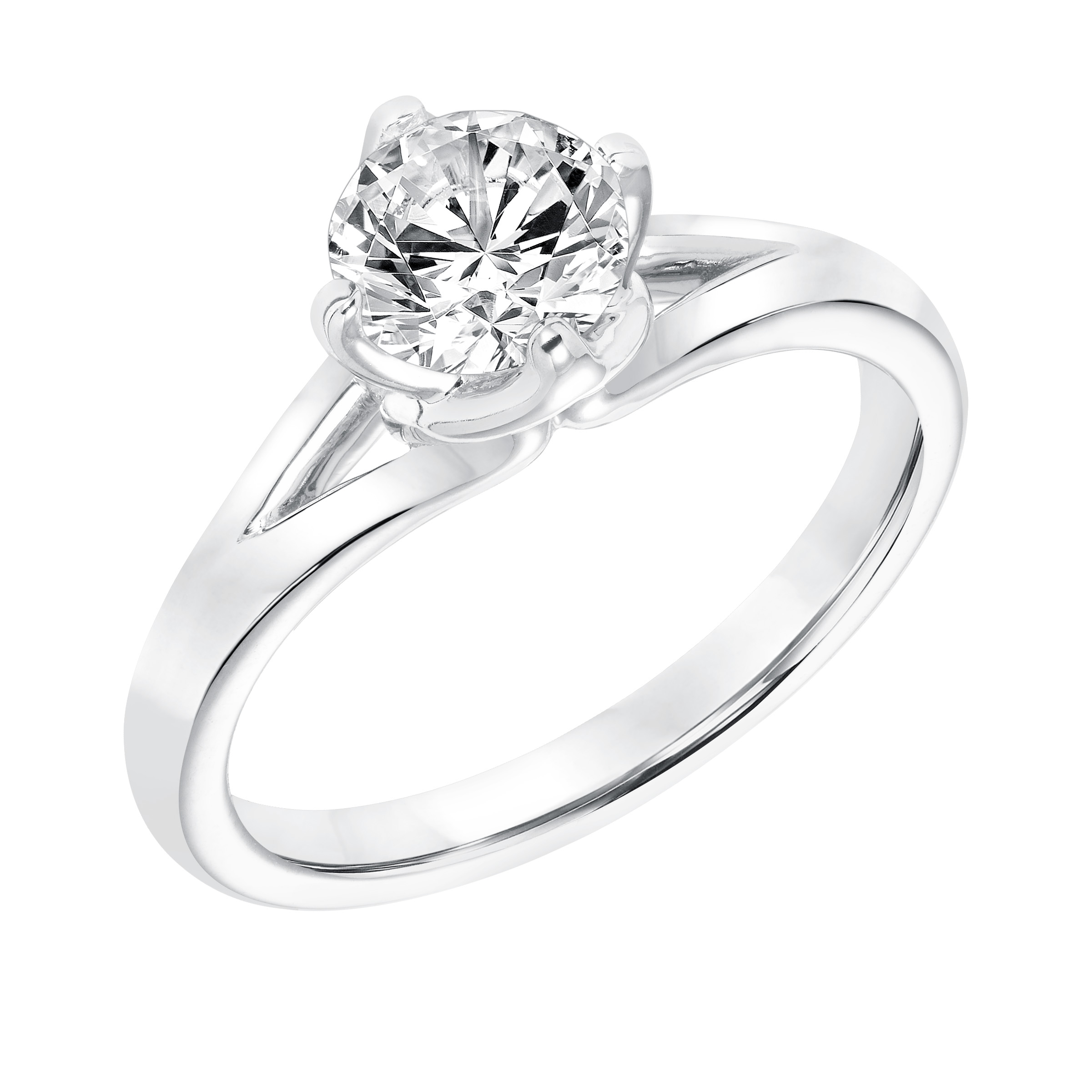 Diamond Solitaire Engagement Ring with Split Shank