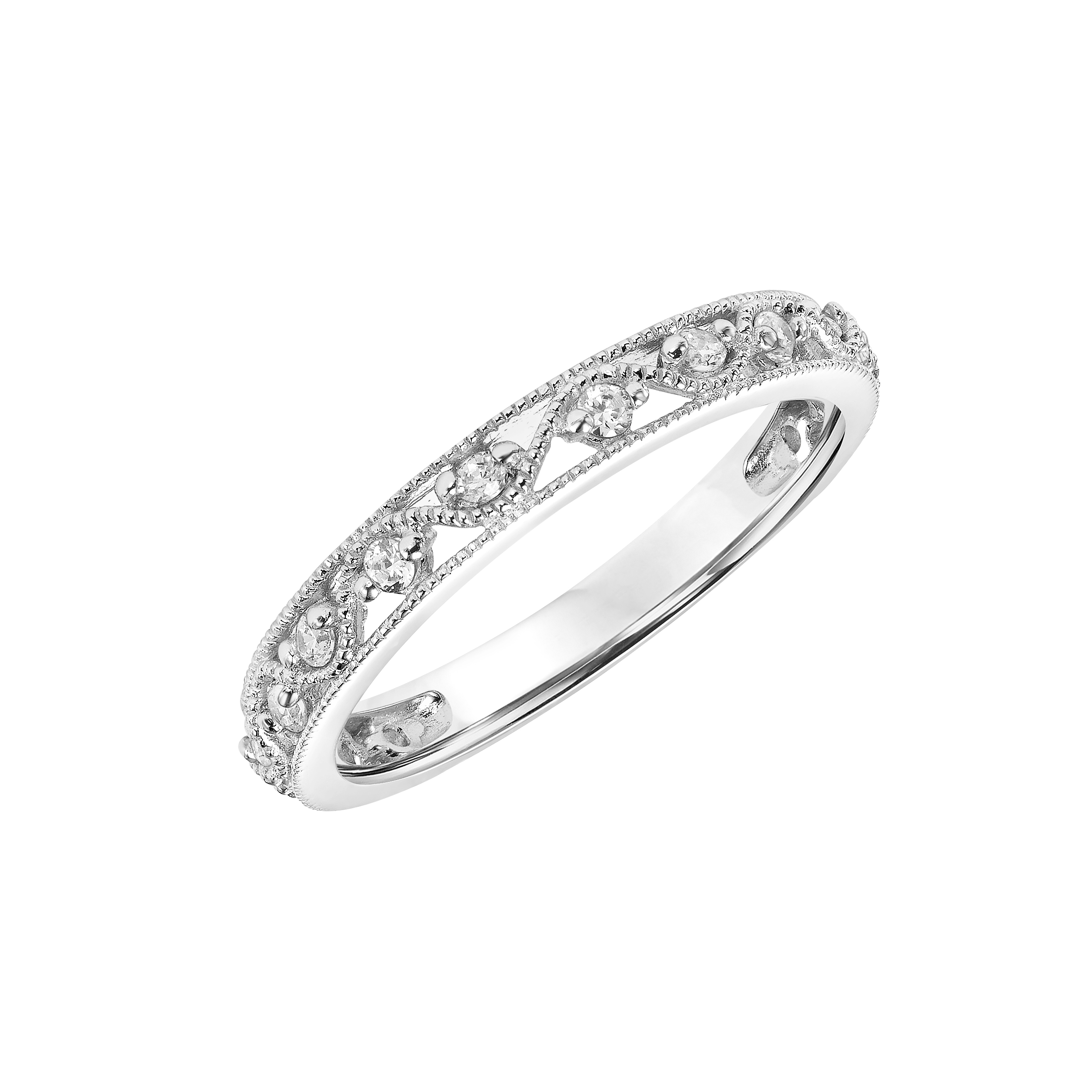 Diamond Wedding Band with Filigree and Milgrain to Match 31-11056