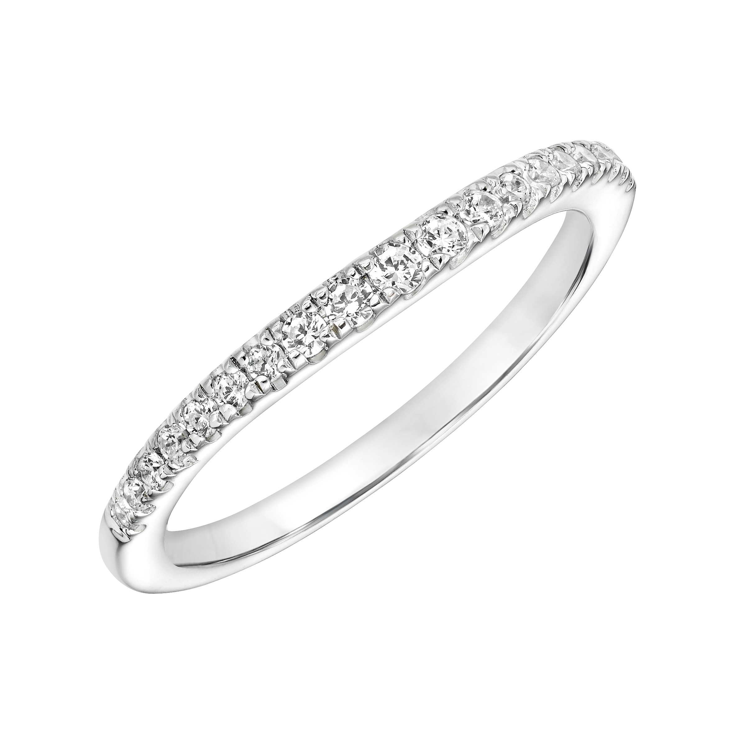 Classic Curved Graduated Diamond Wedding Band