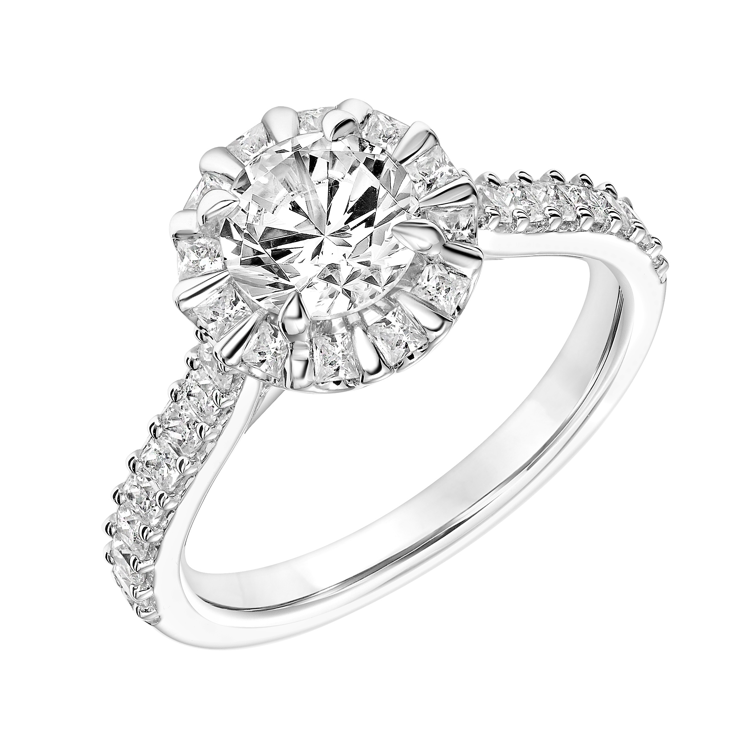 Contemporary Halo Engagement Ring