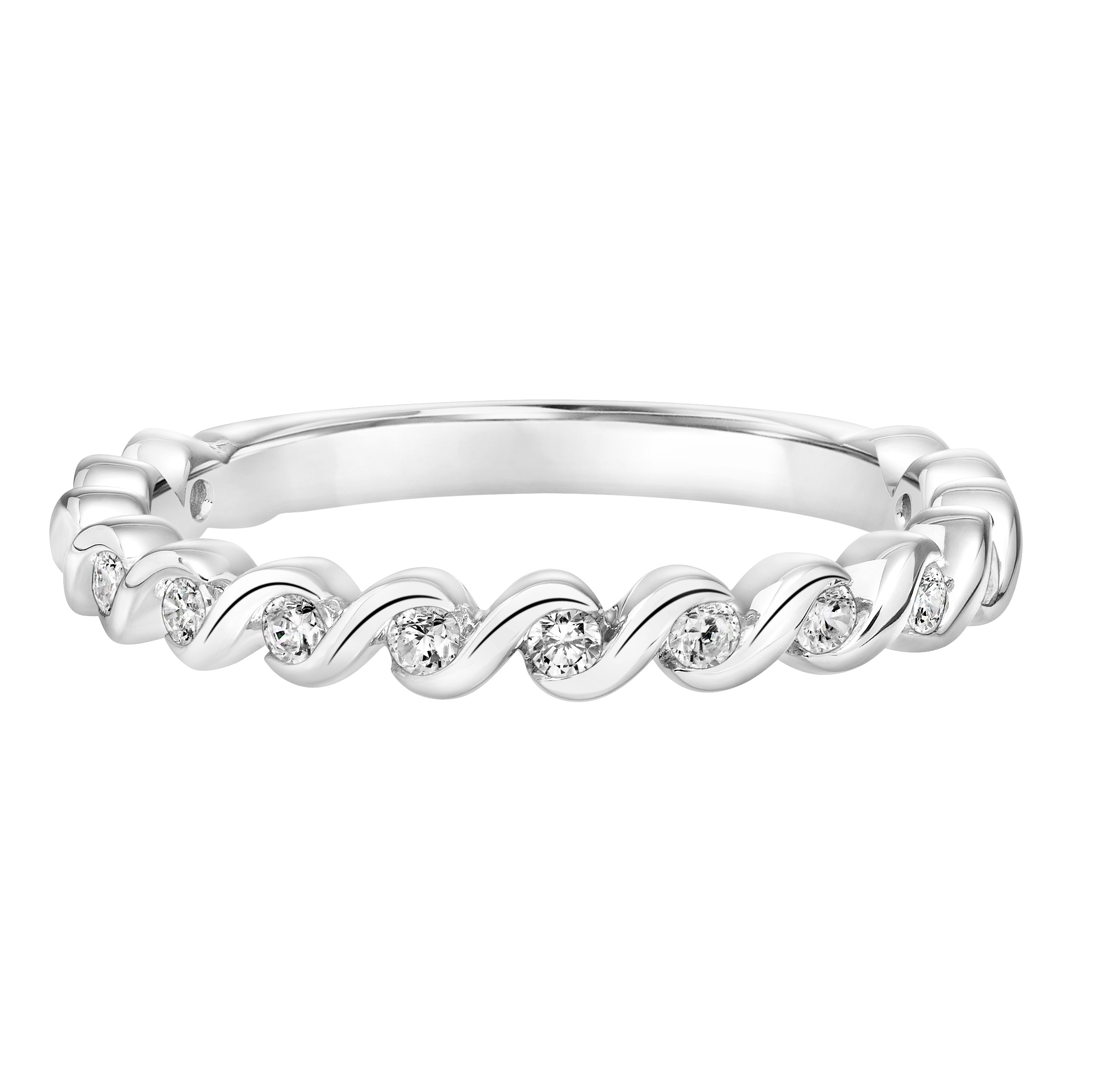 Contemporary Twist Diamond Wedding Band