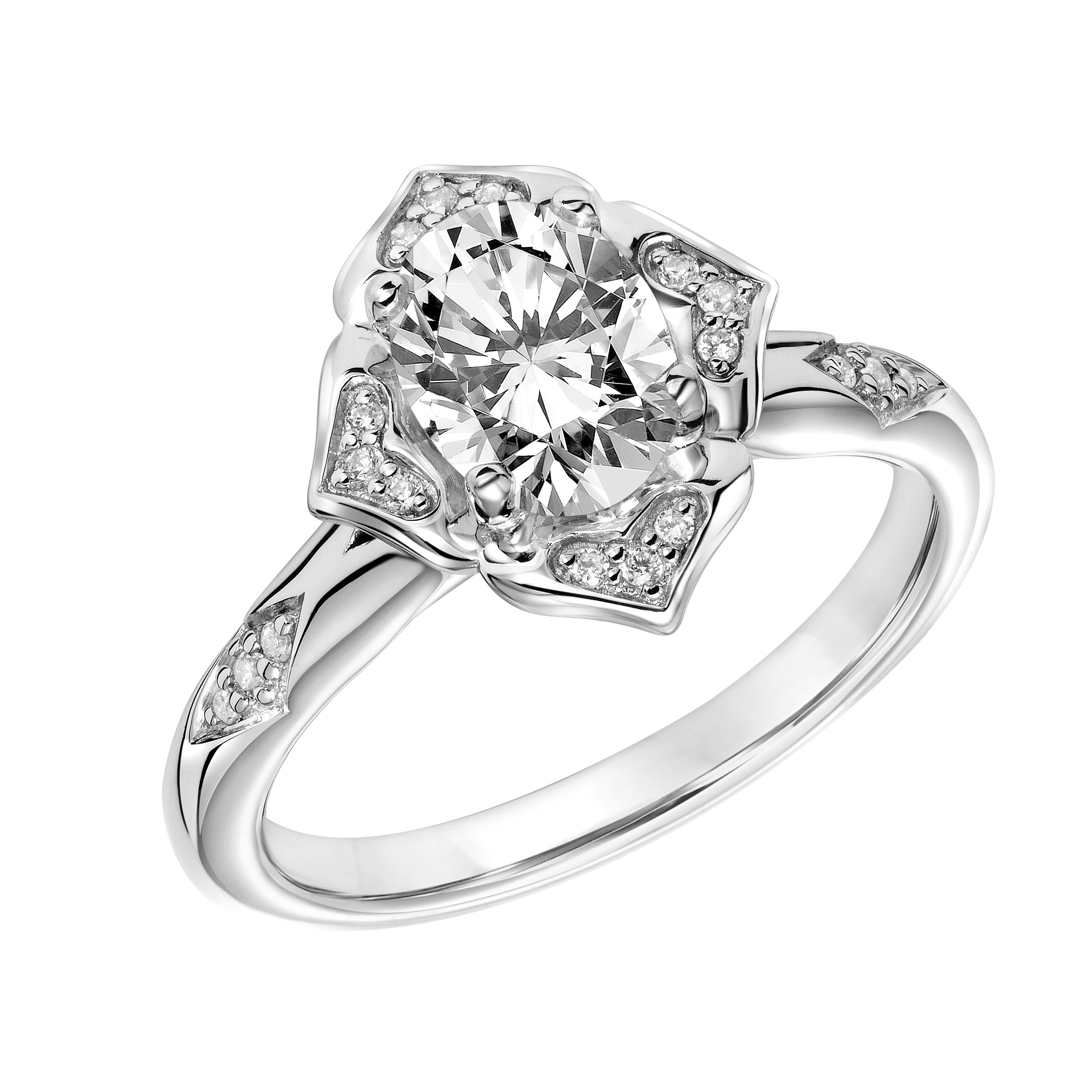 Vintage Inspired Diamond Engagement Ring with