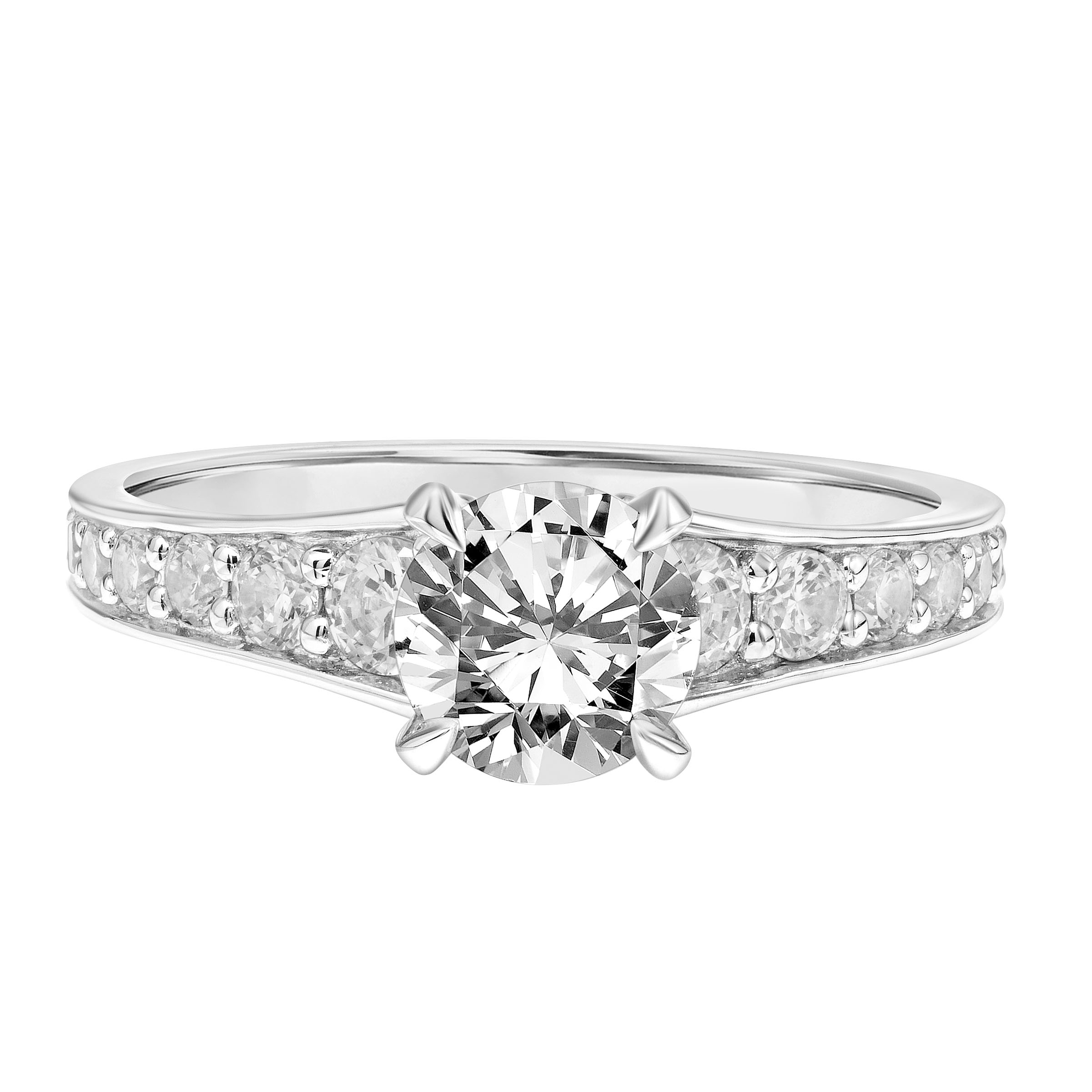 Classic Engagement Ring with Graduated Diamond Shank
