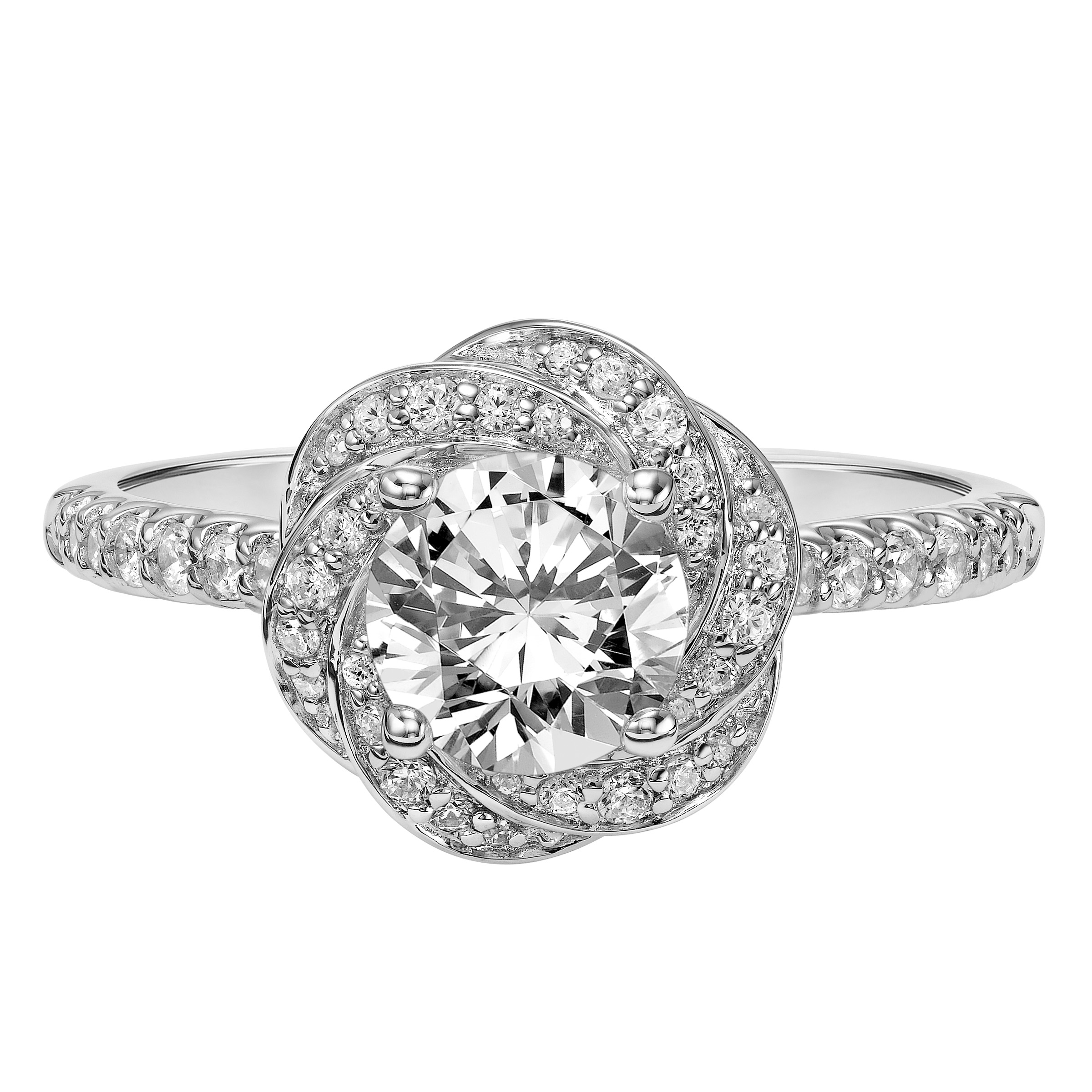 Contemporary Complete Love Halo Engagement Ring