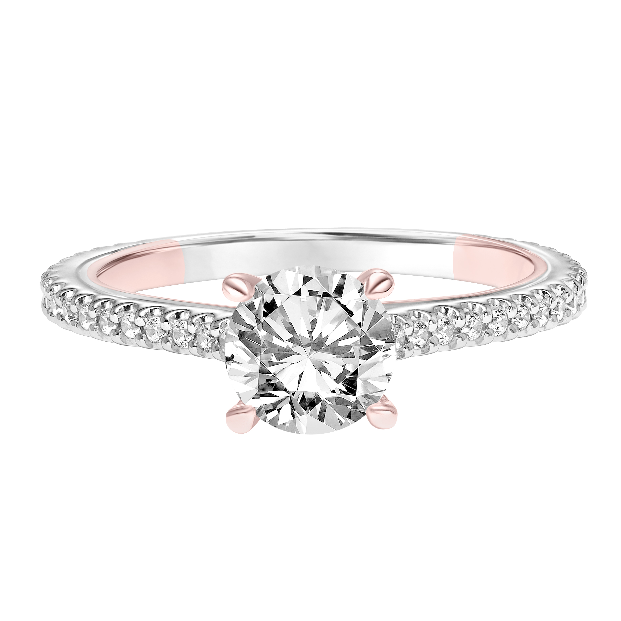 Contemporary Side Stone Diamond Engagement Ring
