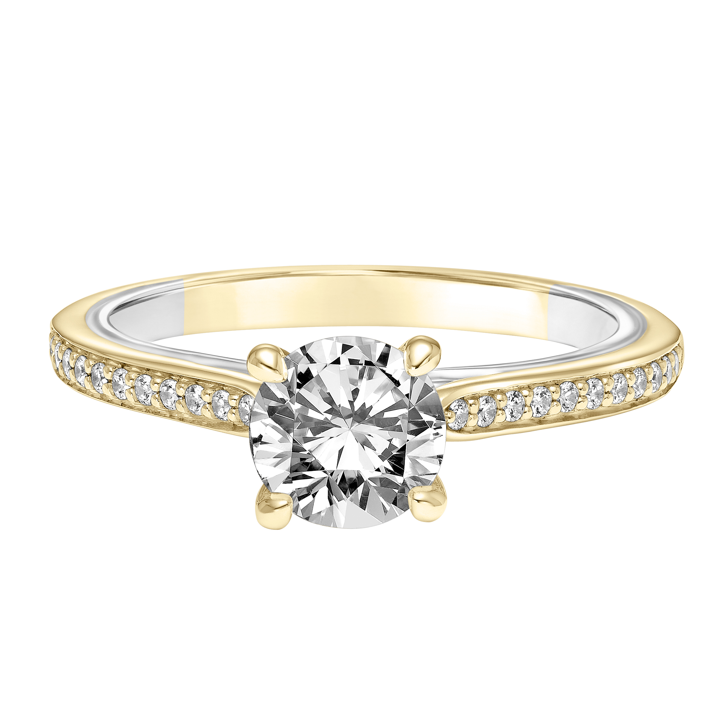 Contemporary Side Stone Diamond Engagement Ring