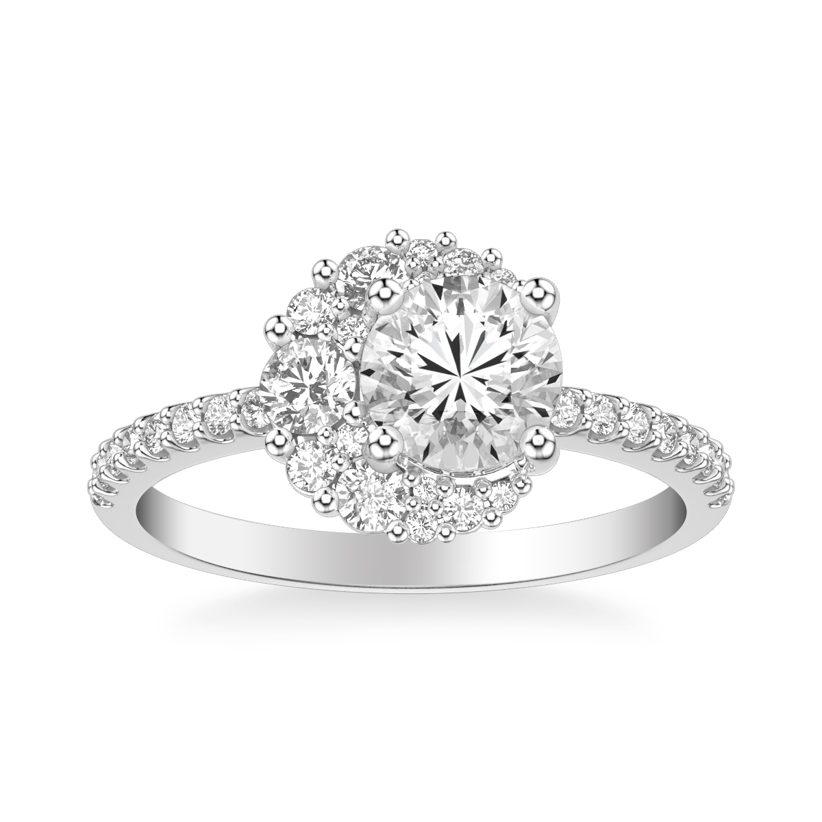 Contemporary Halo Engagement Ring
