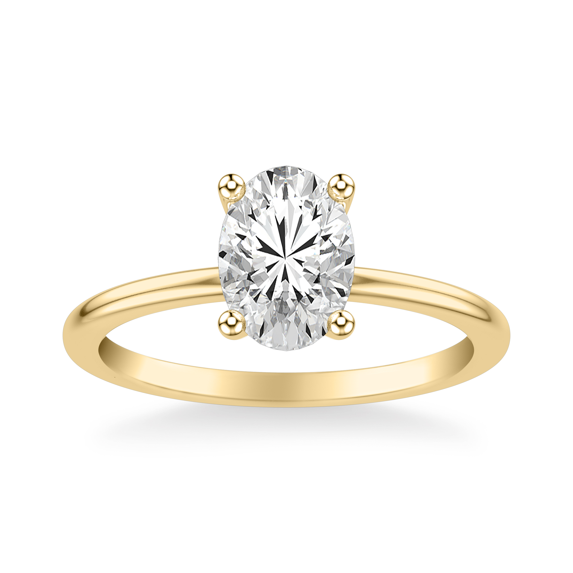 Classic Solitaire Engagement Ring with Polished Shank