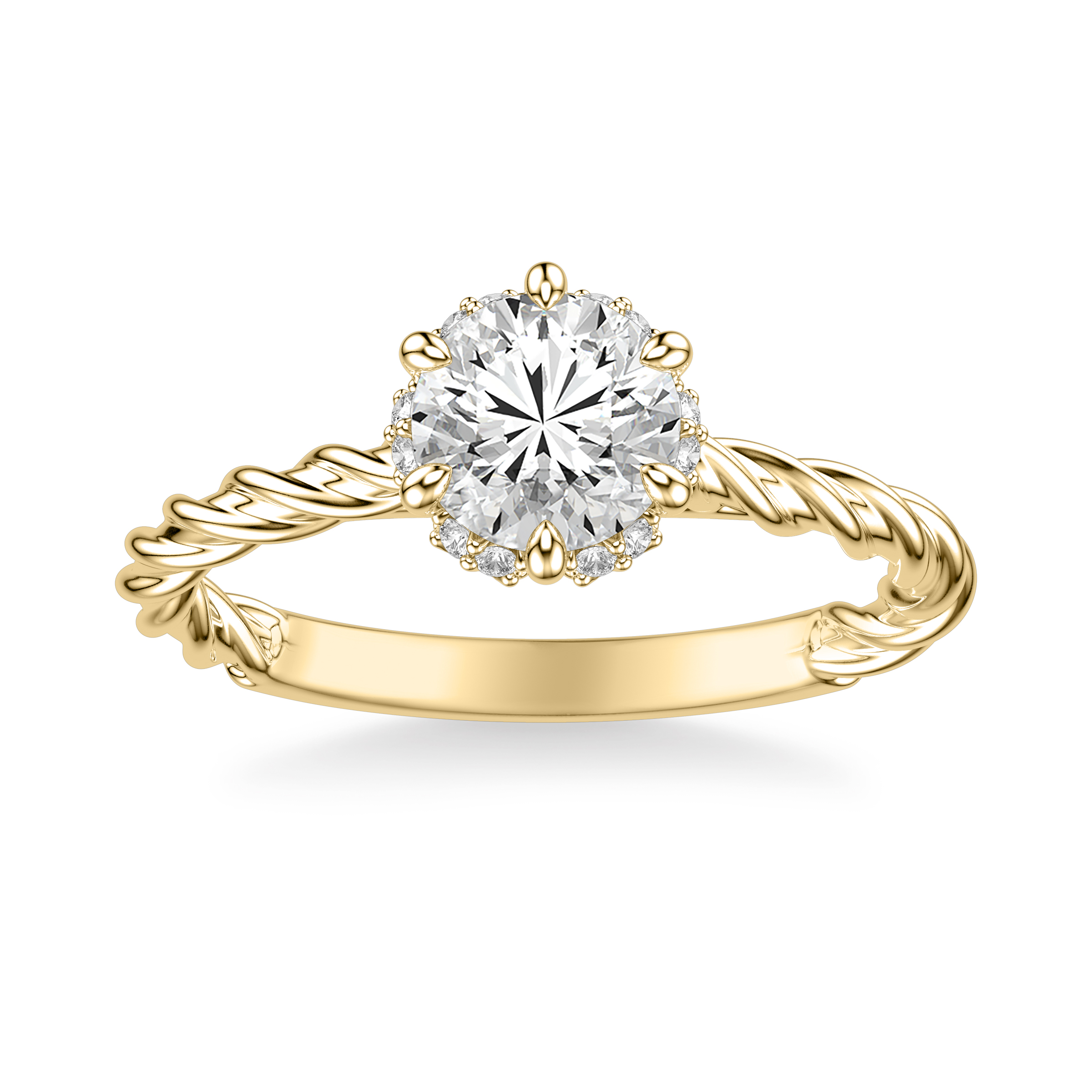 Contemporary Twist Diamond Engagement Ring