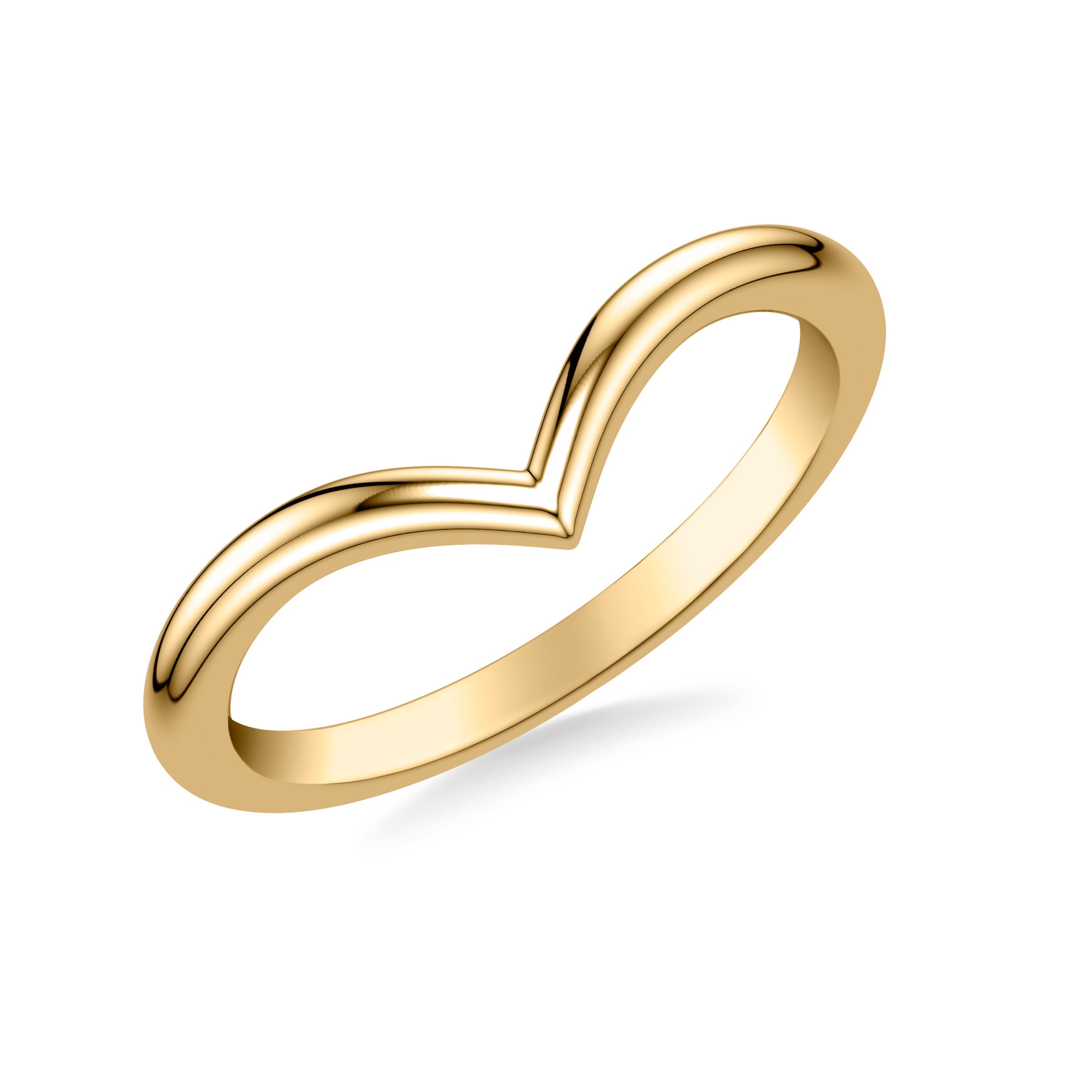 Contemporary V Curved Polished Wedding Band