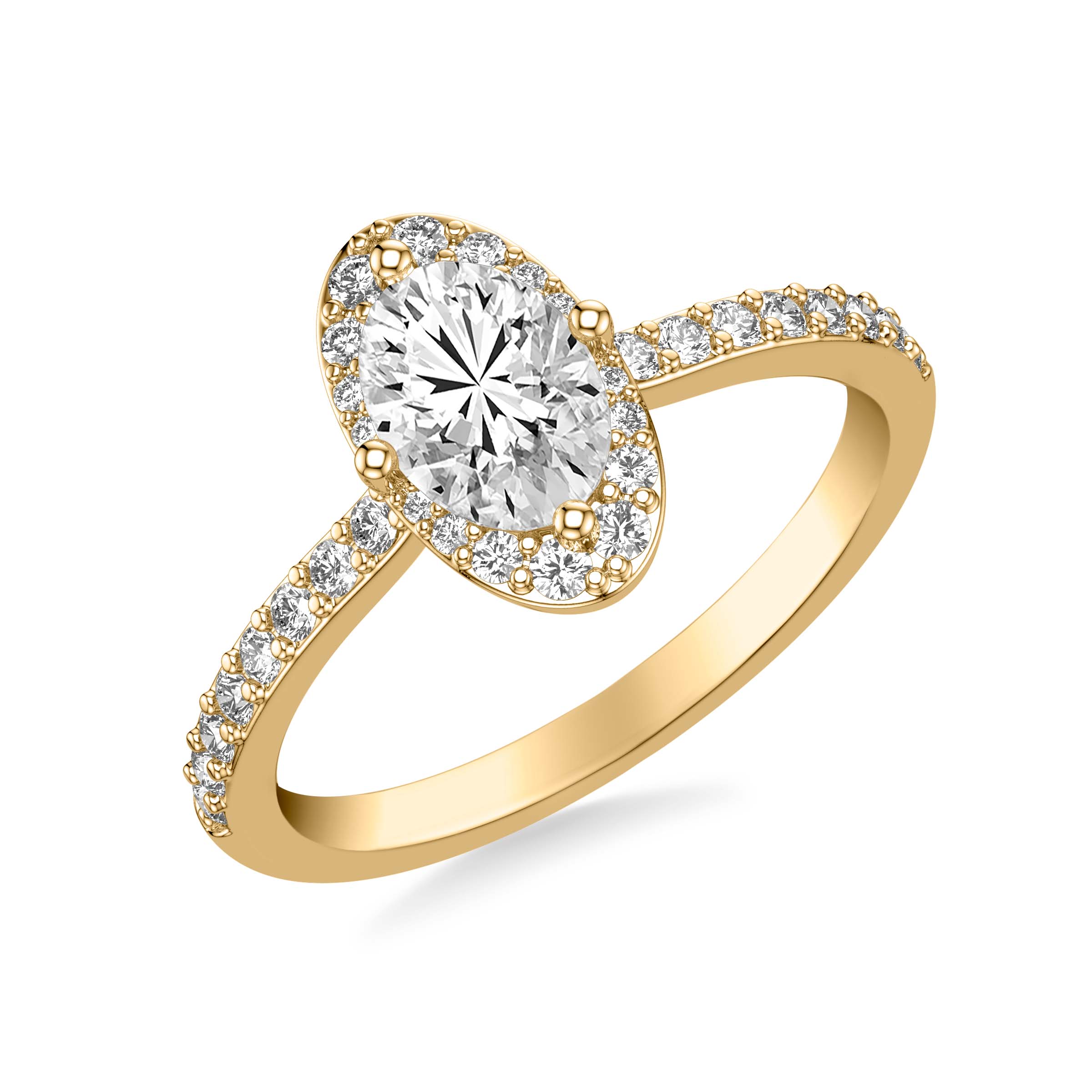 Contemporary Halo Diamond Engagement Ring