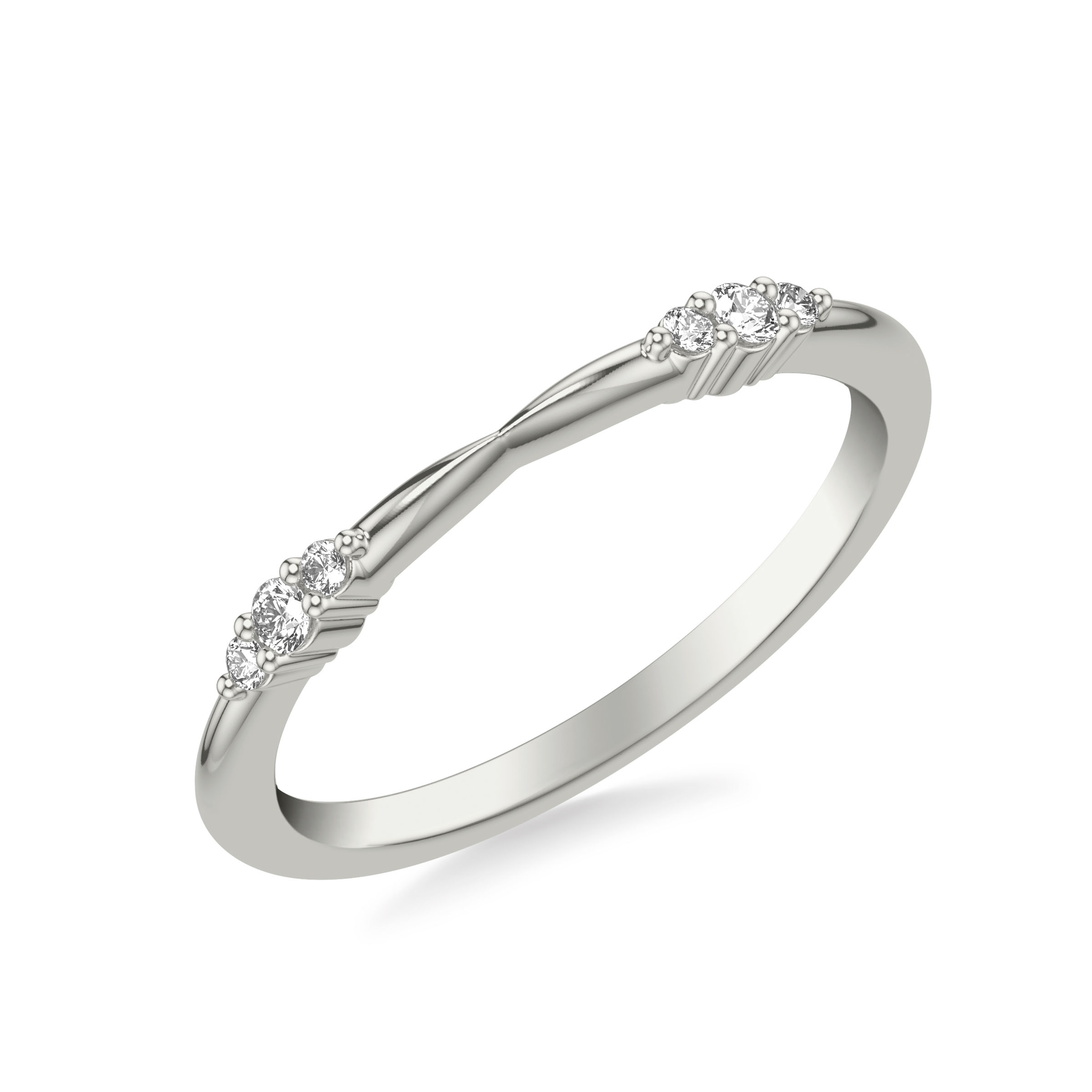 Contemporary Wedding Band with Diamond Cluster Accents