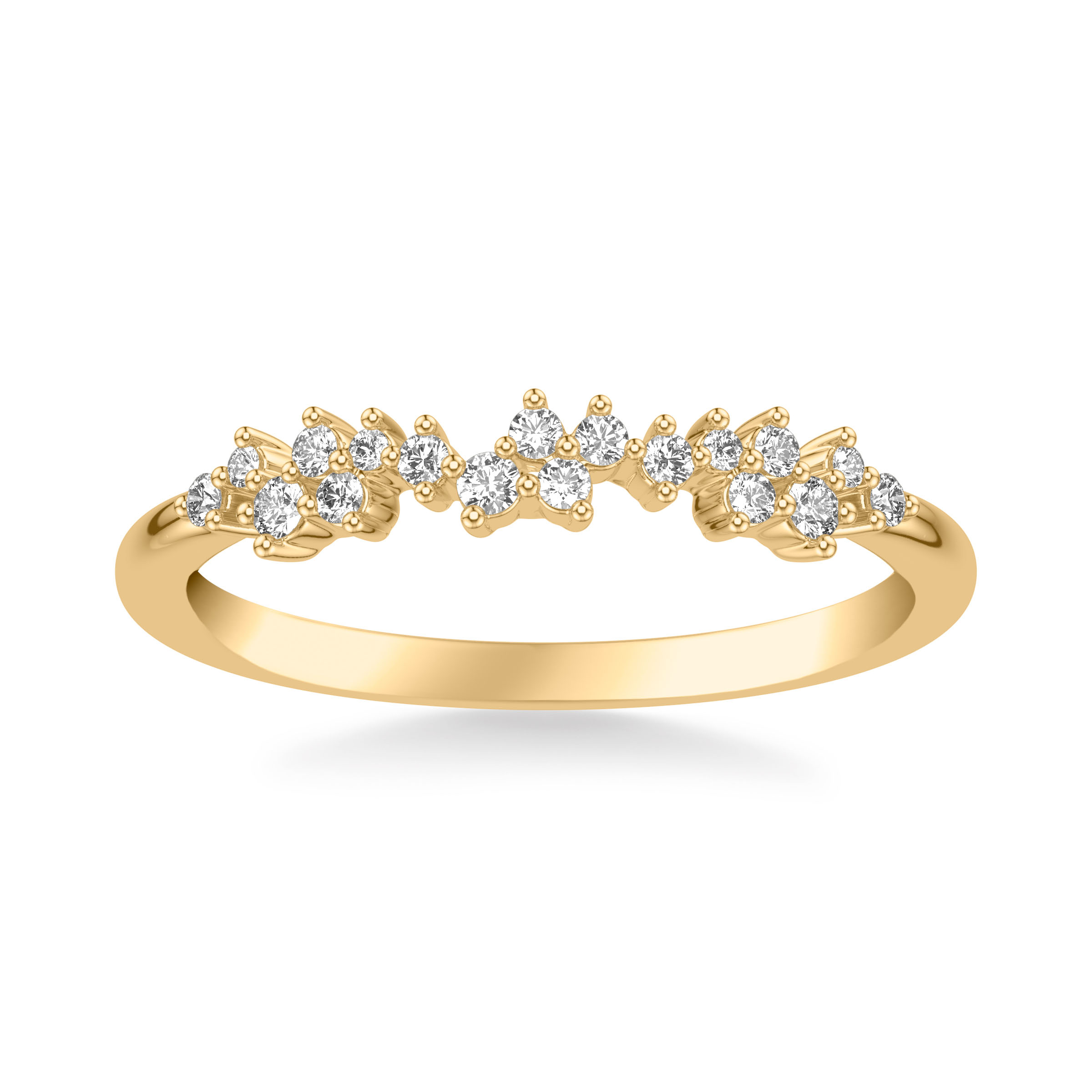 Contemporary Wedding Band with Scattered Diamond Accents