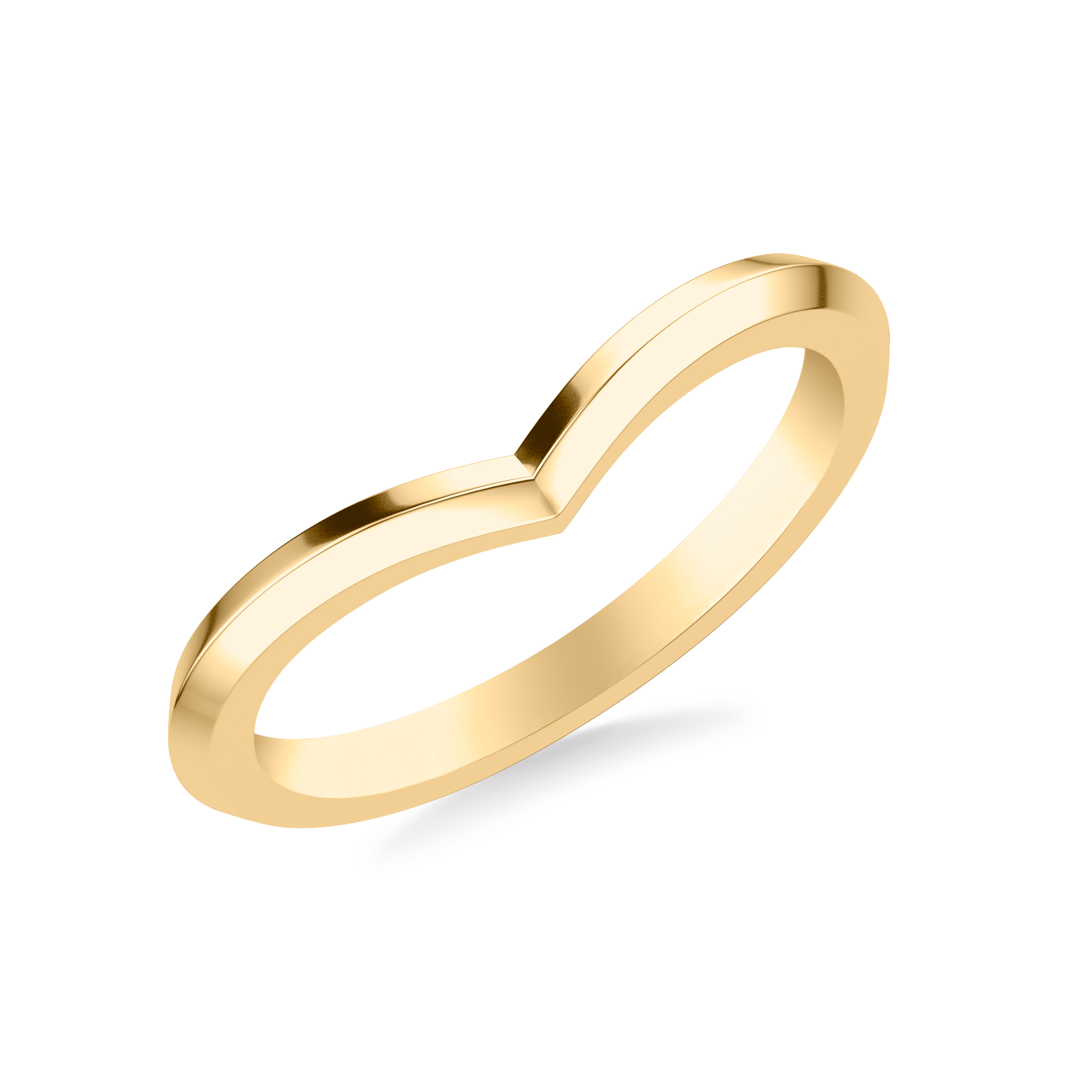 Contemporary V Curved Knife Edge Polished Wedding Band