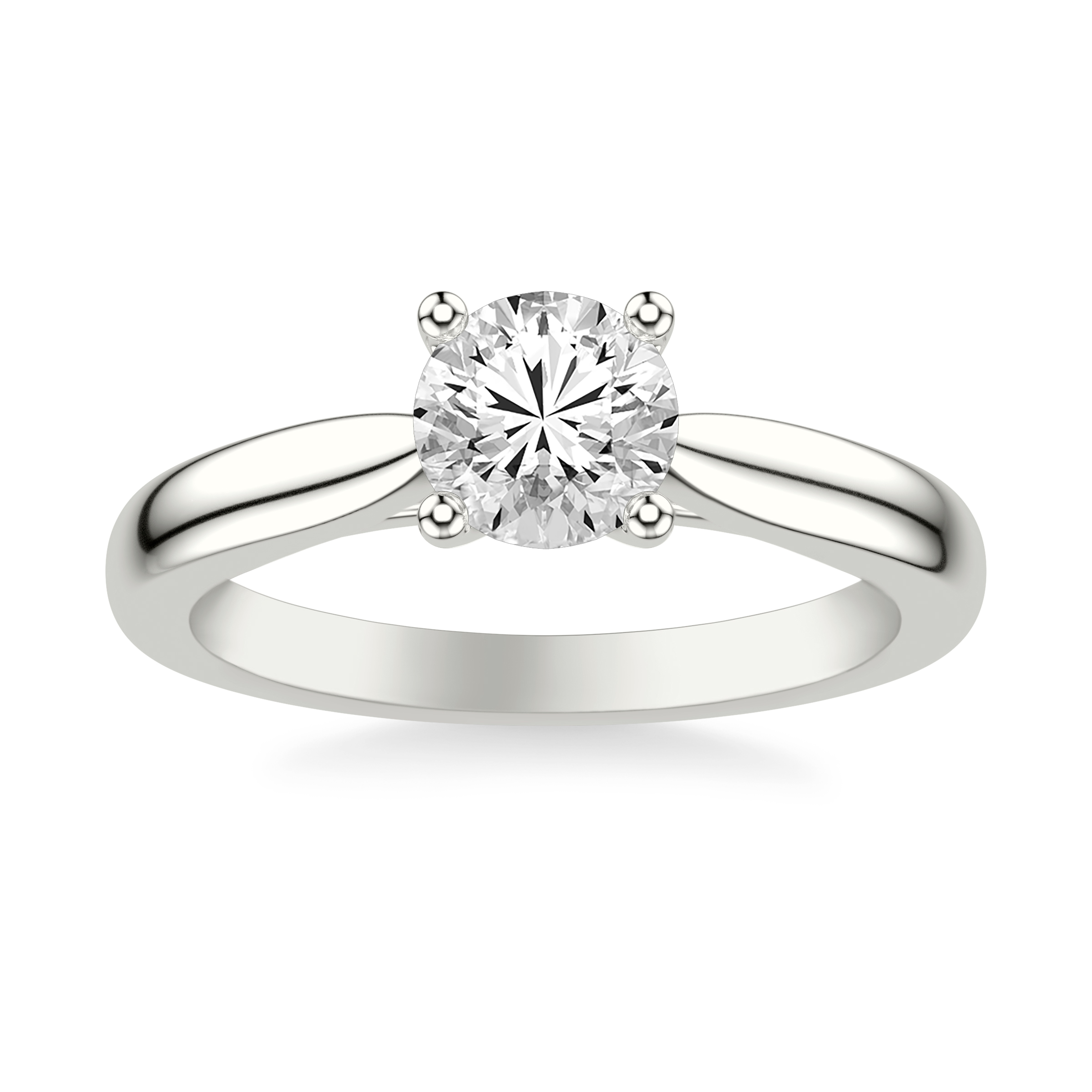 Classic Solitaire Engagement Ring with Polished Shank