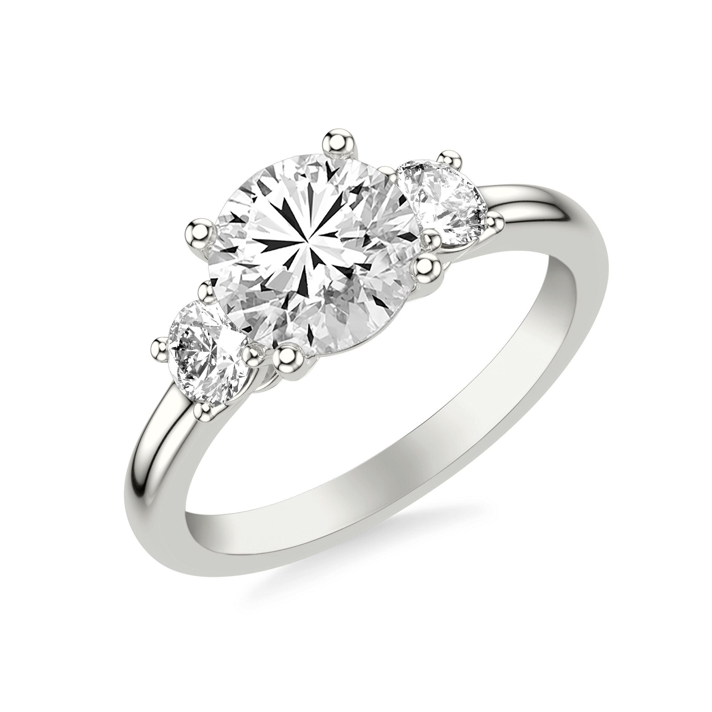 Luxe Diamond Three-Stone Engagement Ring with 1 CTW Round Sides