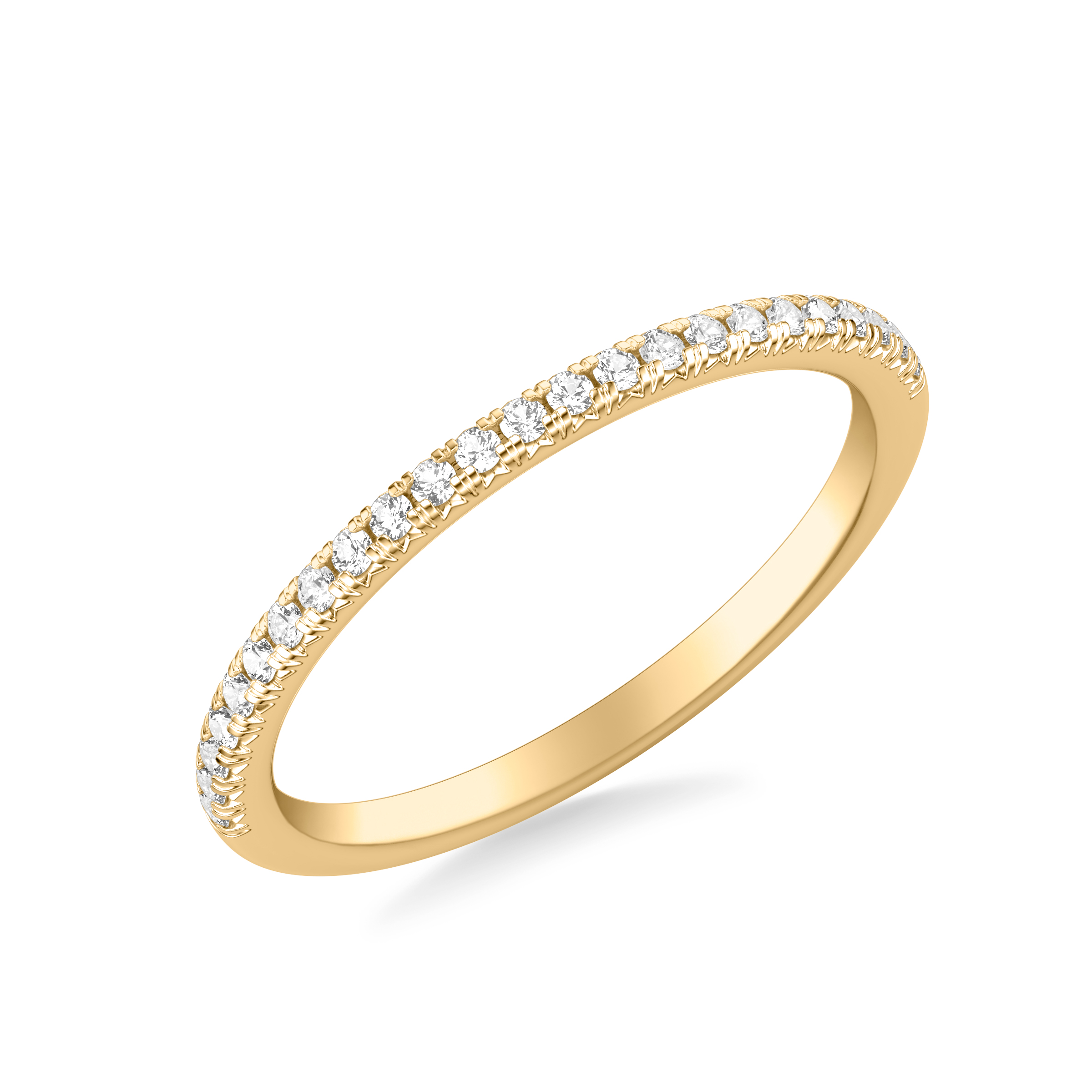 Classic Wedding Band with Round Diamonds