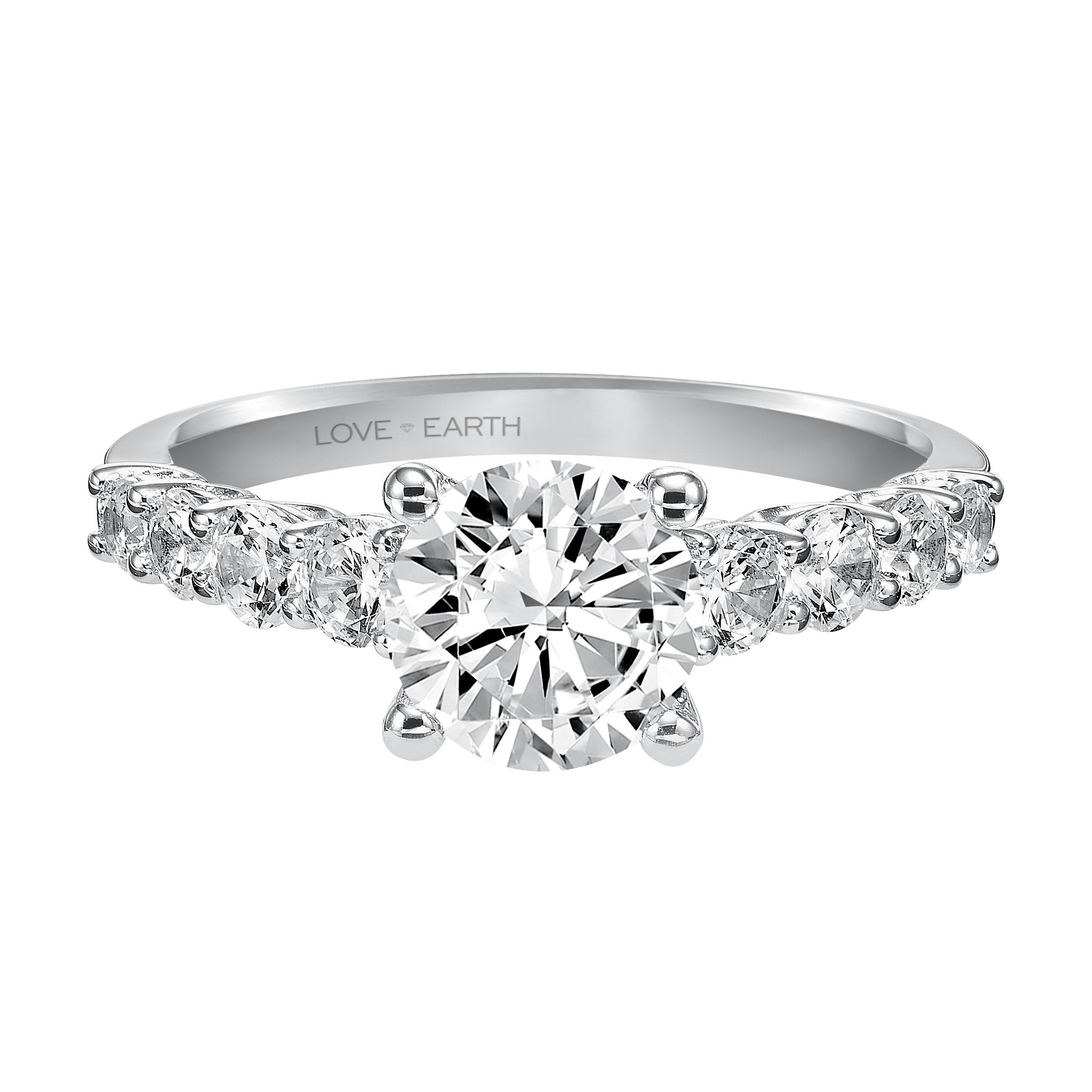 Classic Round Lab-Grown Diamond Engagement Ring with Lab-Grown Diamond Shank