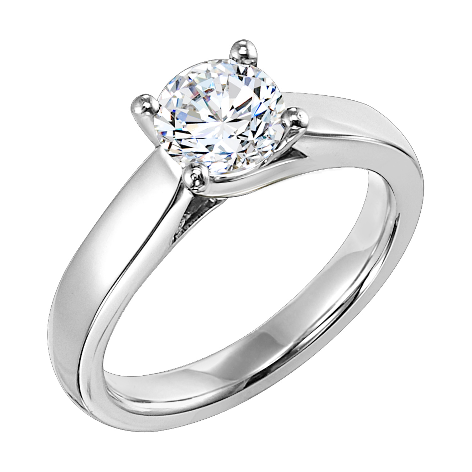 Timeless and chic, this solitaire features a 4-prong setting and delicate, high polished band