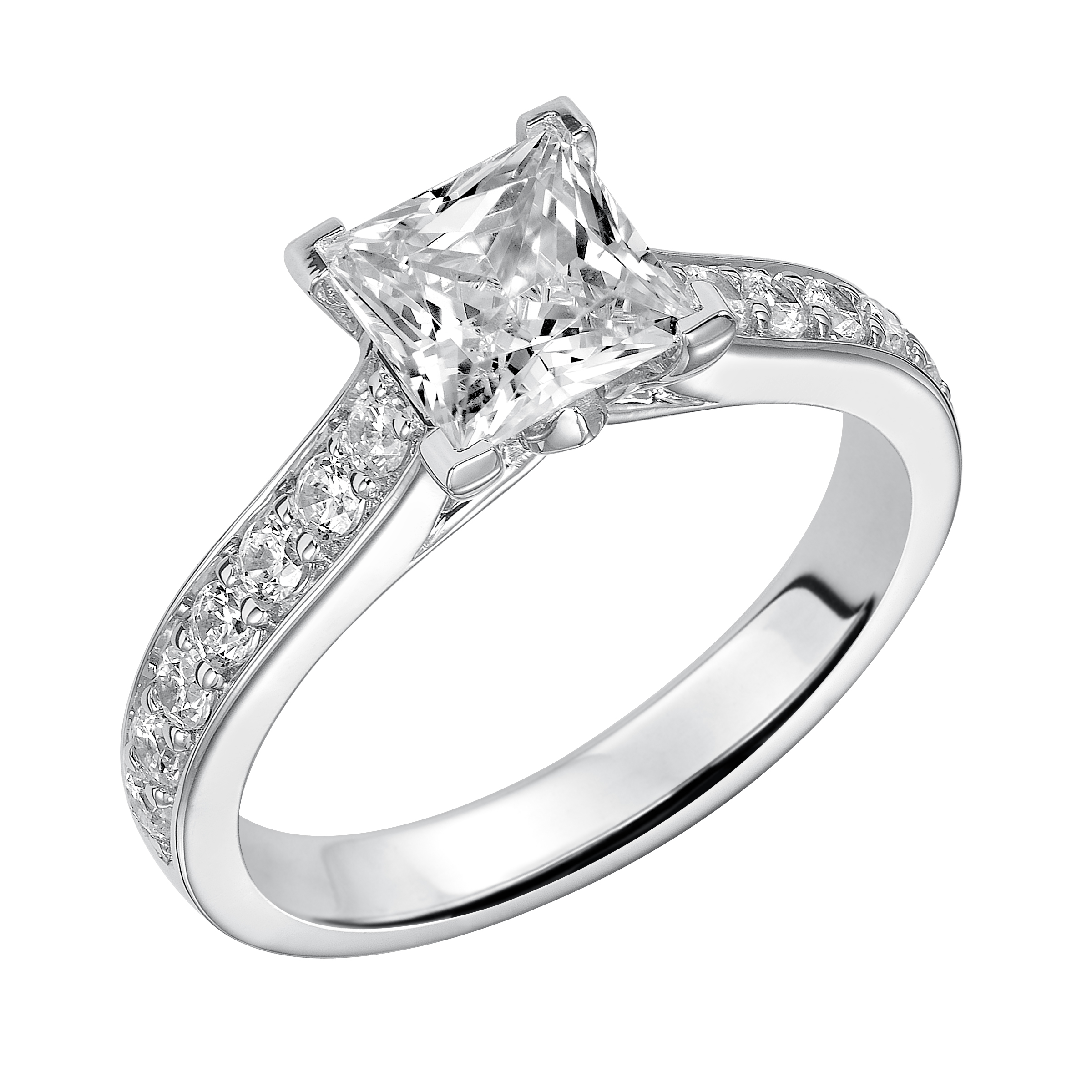 Contemporary Prong Engagement Ring