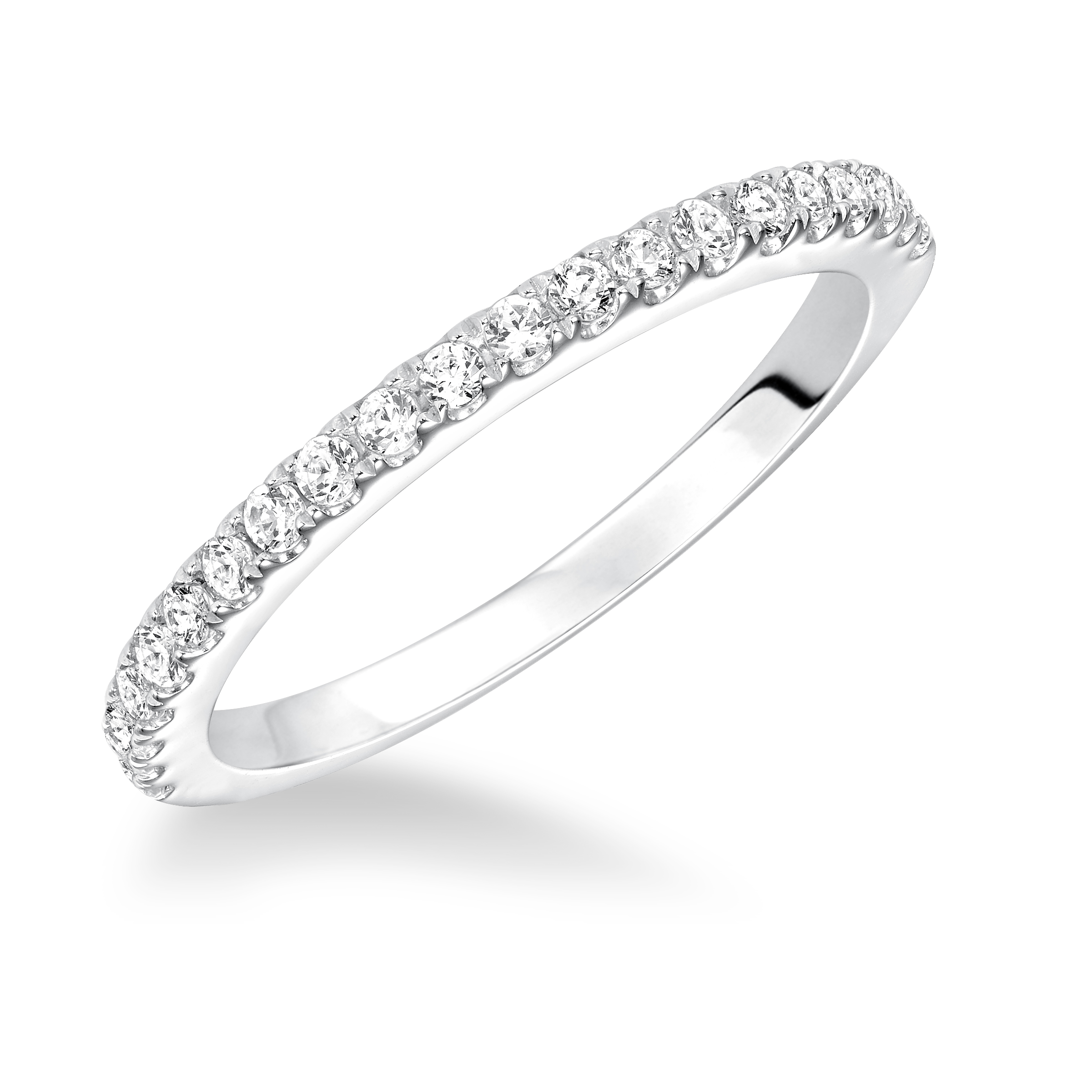 Diamond prong set wedding band