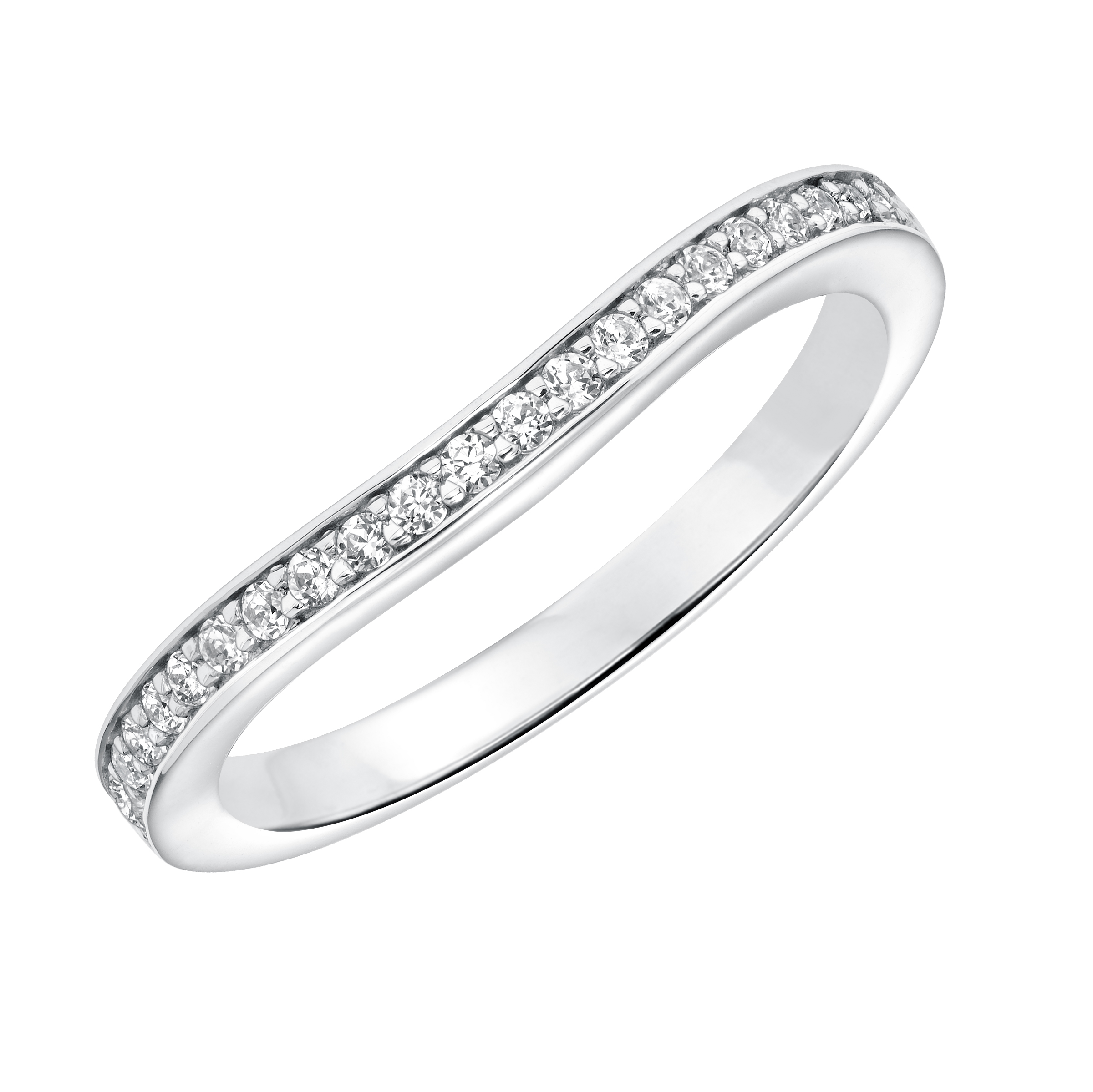 Diamond Curved Wedding Band