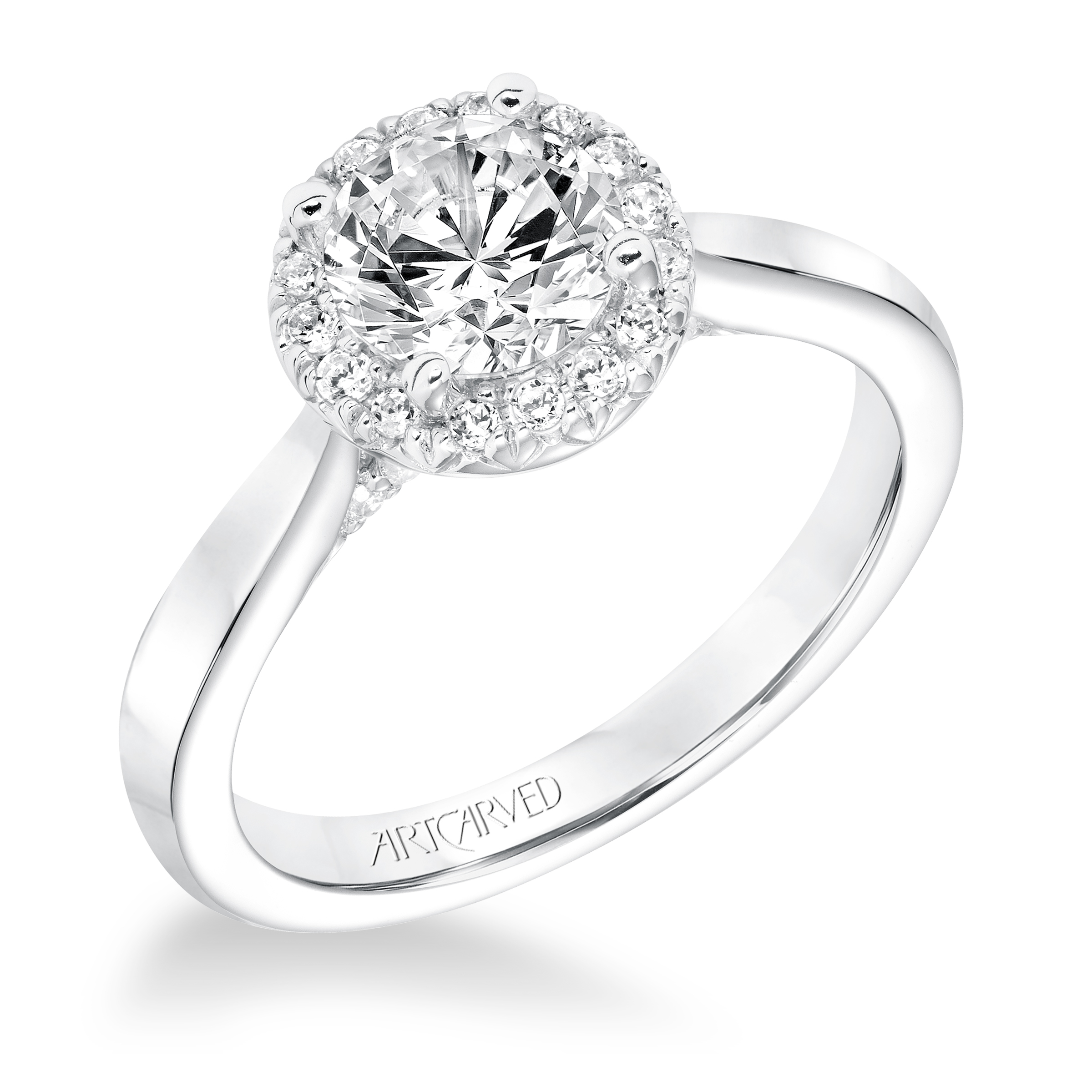 Classic Diamond Halo Engagement Ring