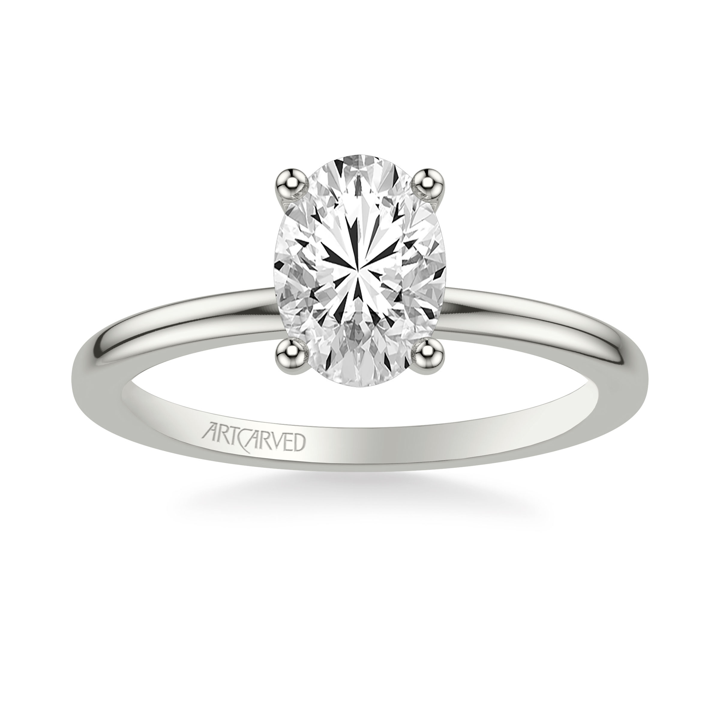 Classic Solitaire Diamond Engagement Ring with Blue Sapphire Hidden Collar