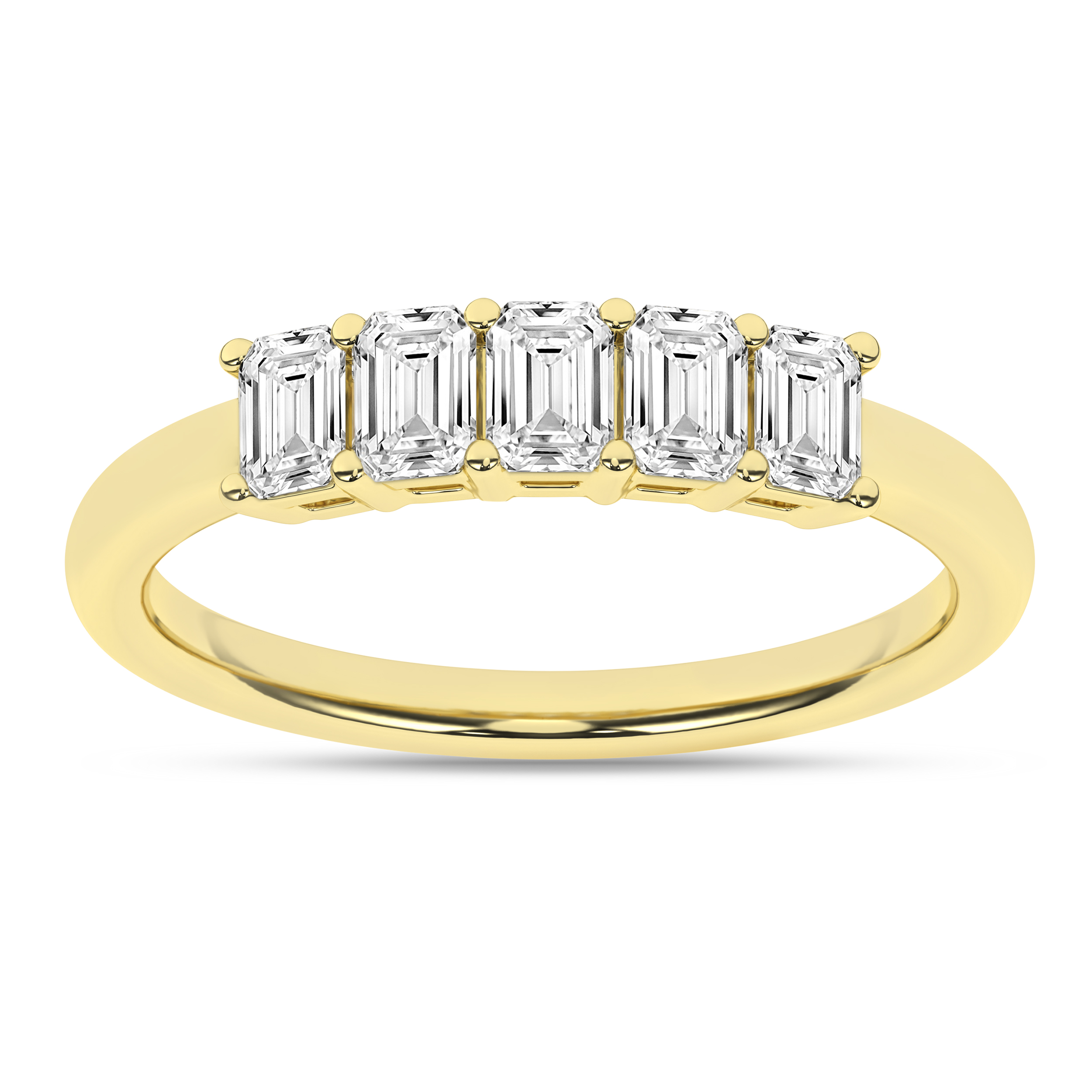 Lab Grown 5-Stone Band (Emerald)/1Ctw