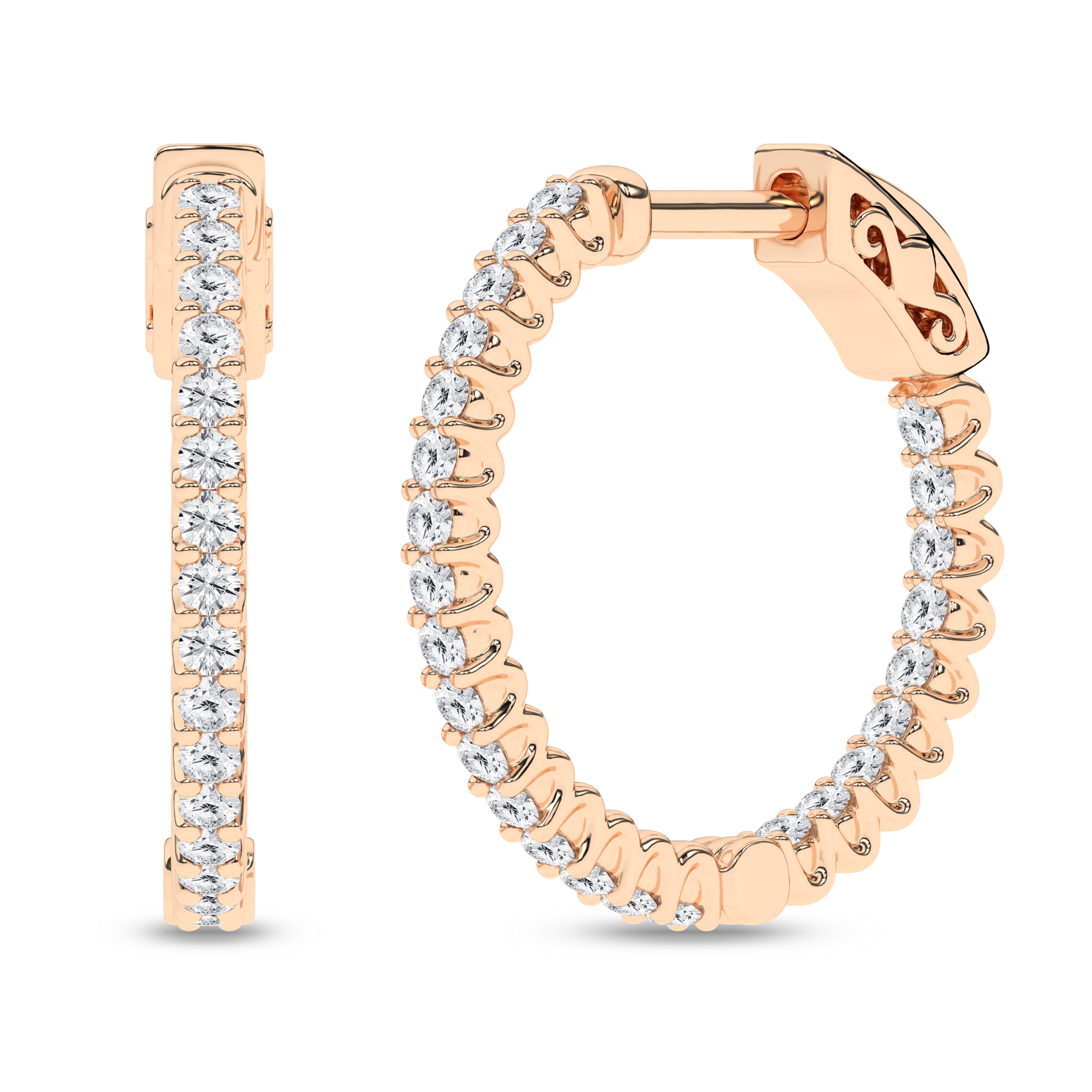 Lab Grown Inside-Out Hoop Earrings/0.5Ctw