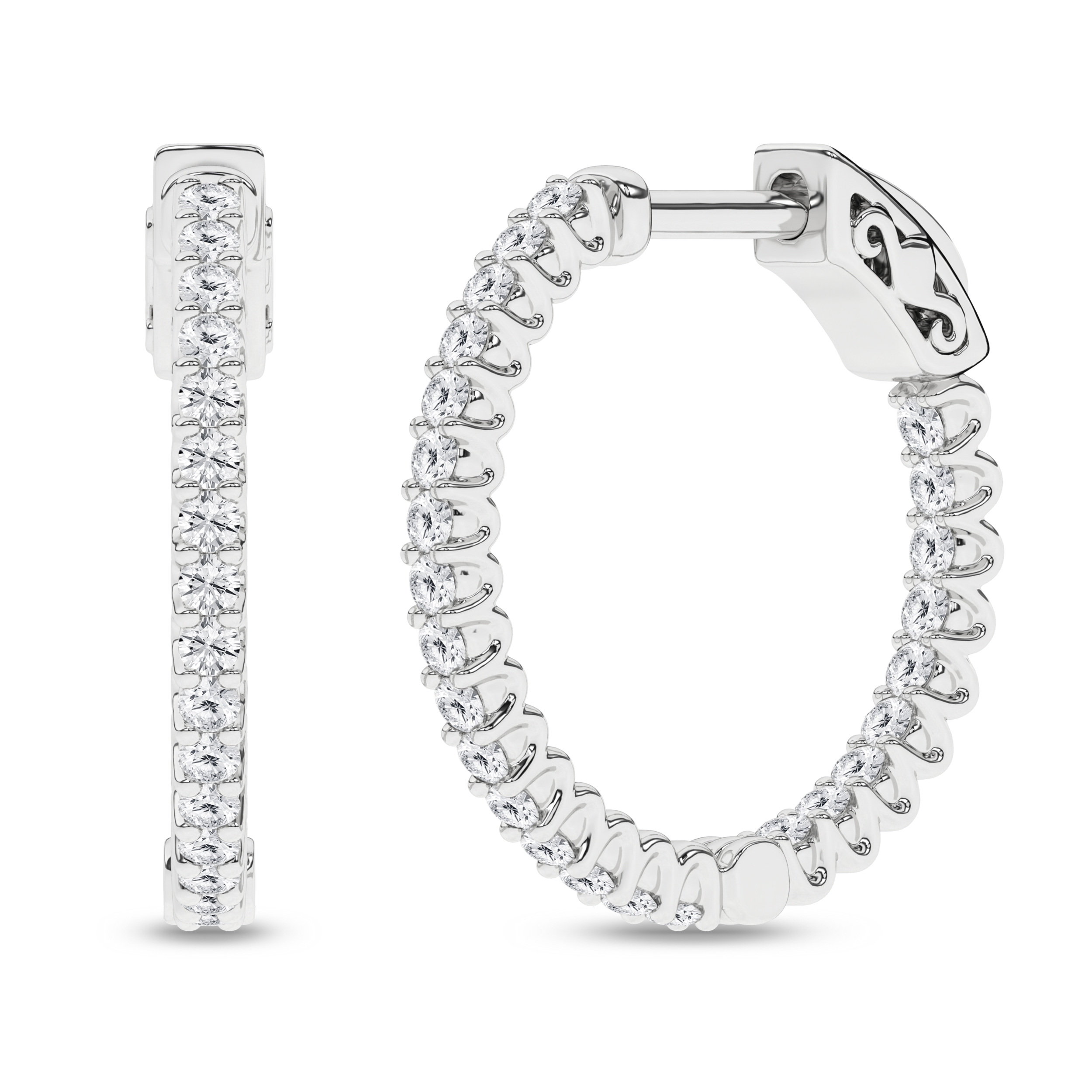 Lab Grown Inside-Out Hoop Earrings/0.5Ctw