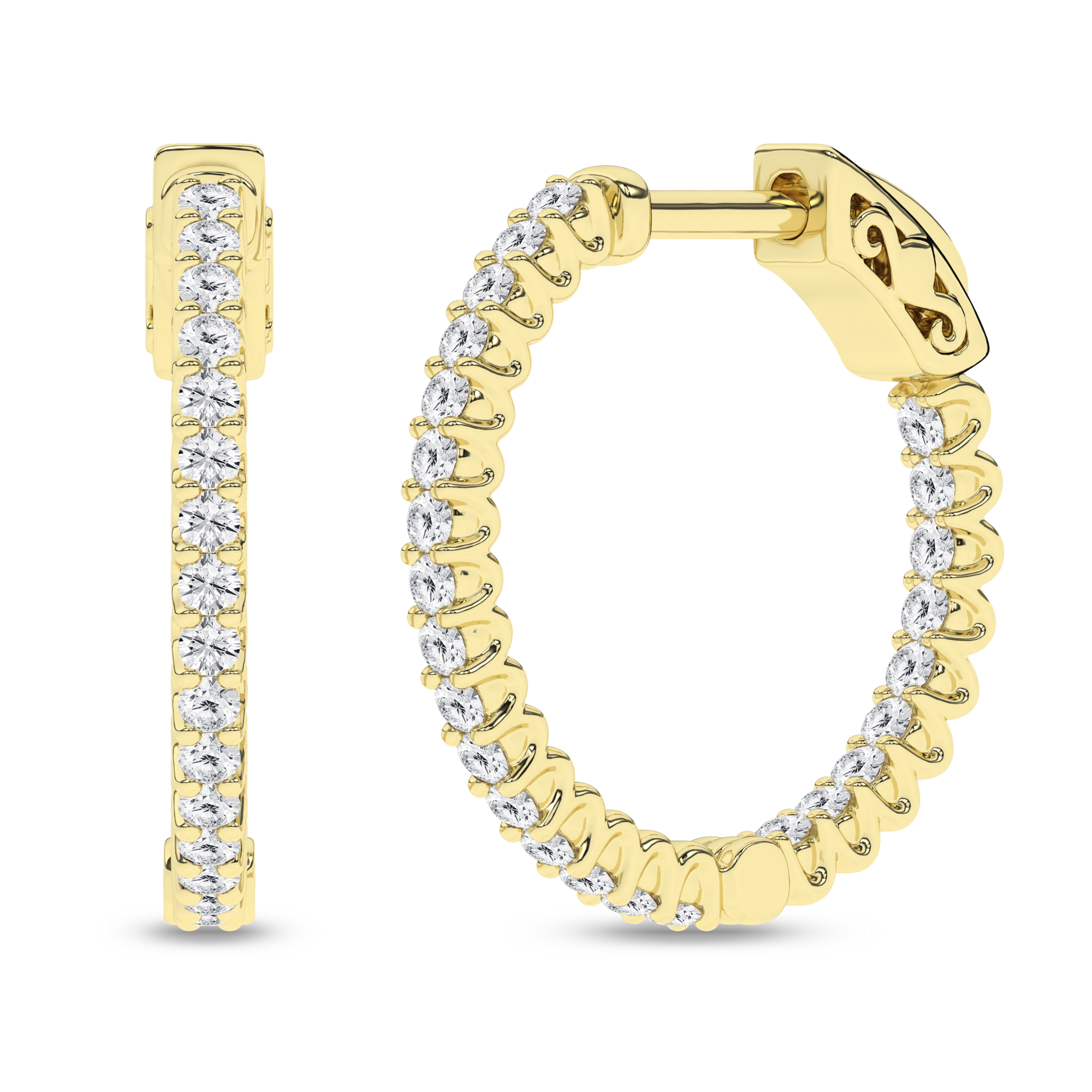 Lab Grown Inside-Out Hoop Earrings/0.5Ctw