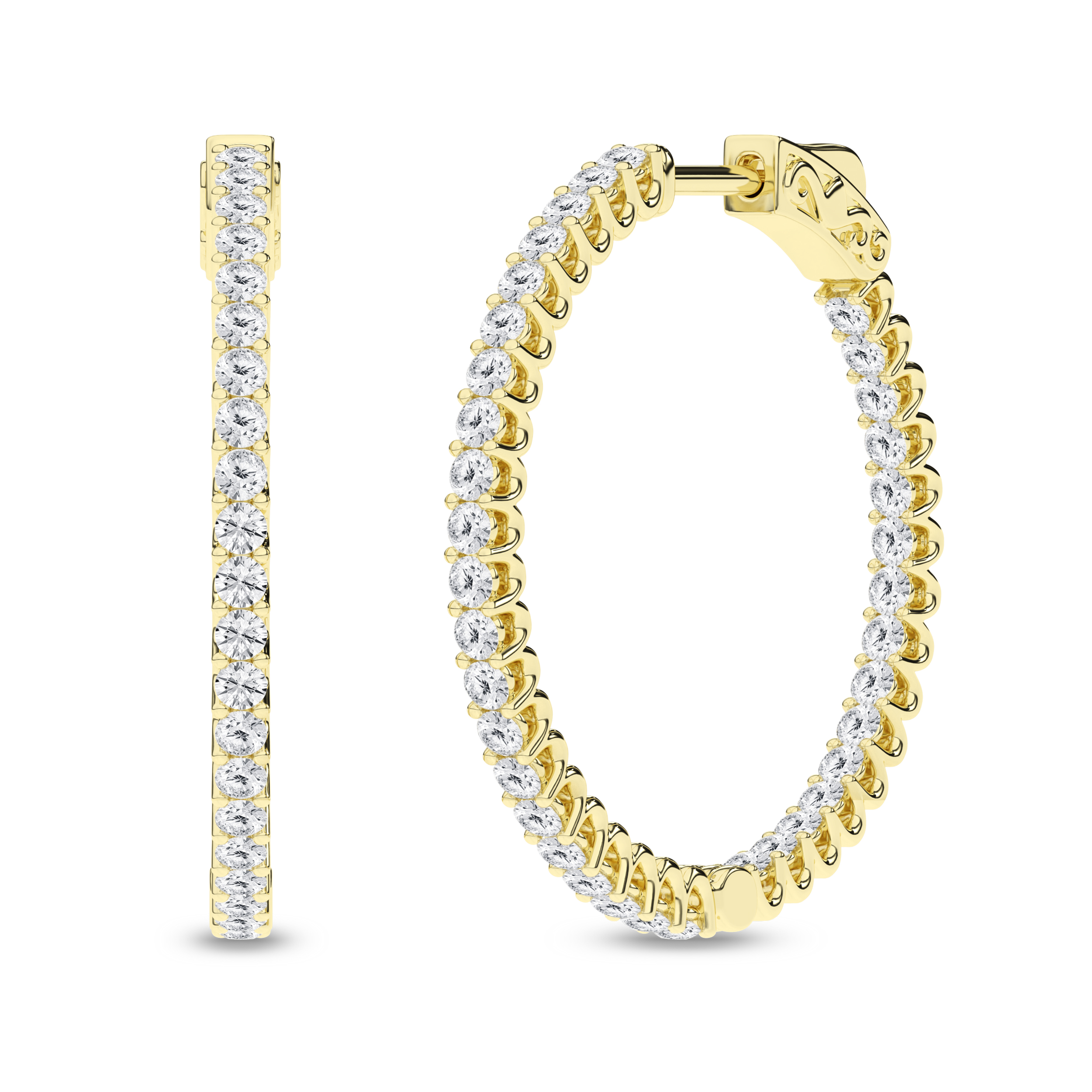 Lab Grown Inside-Out Hoop Earrings/2Ctw