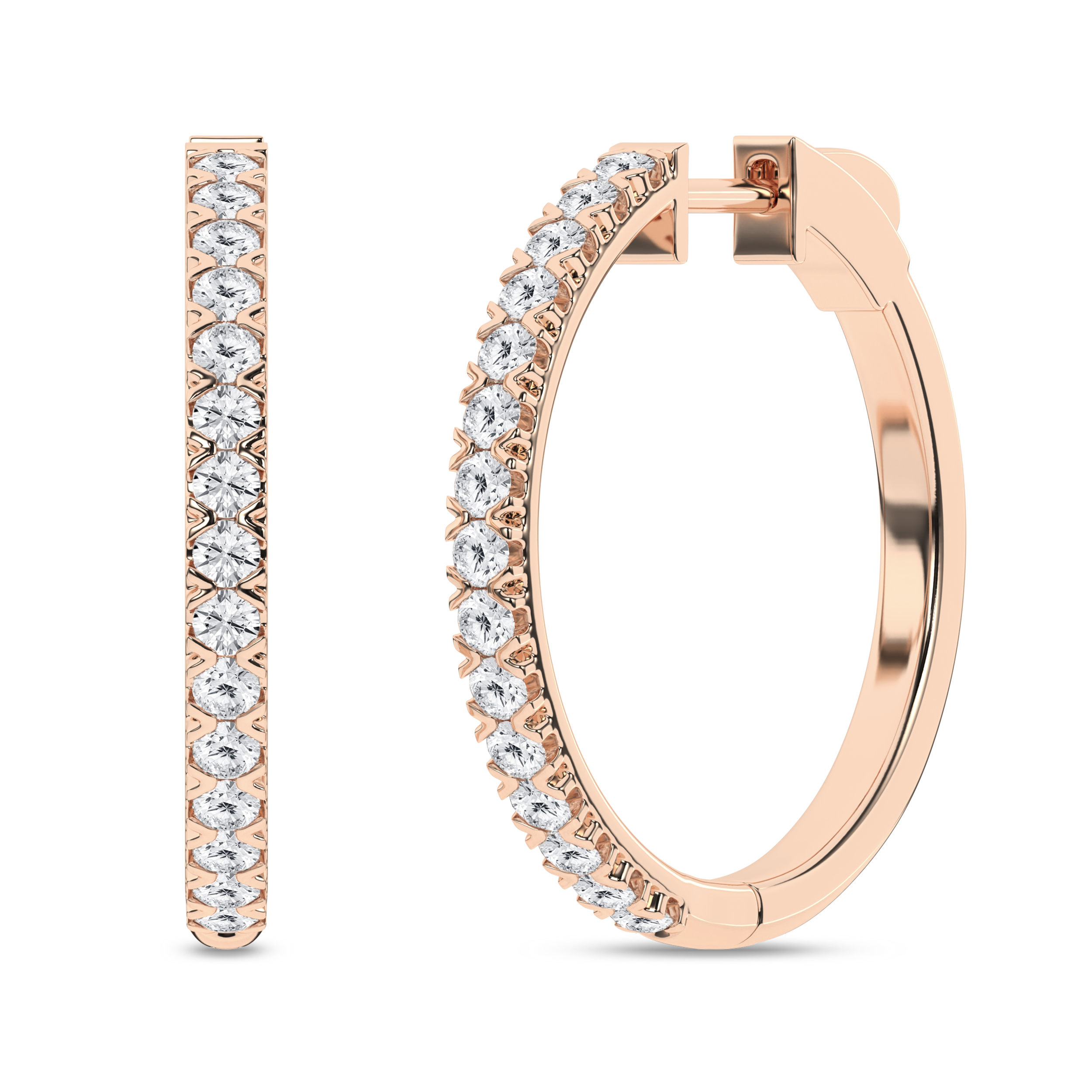 Lab Grown Hoop Earrings/1Ctw