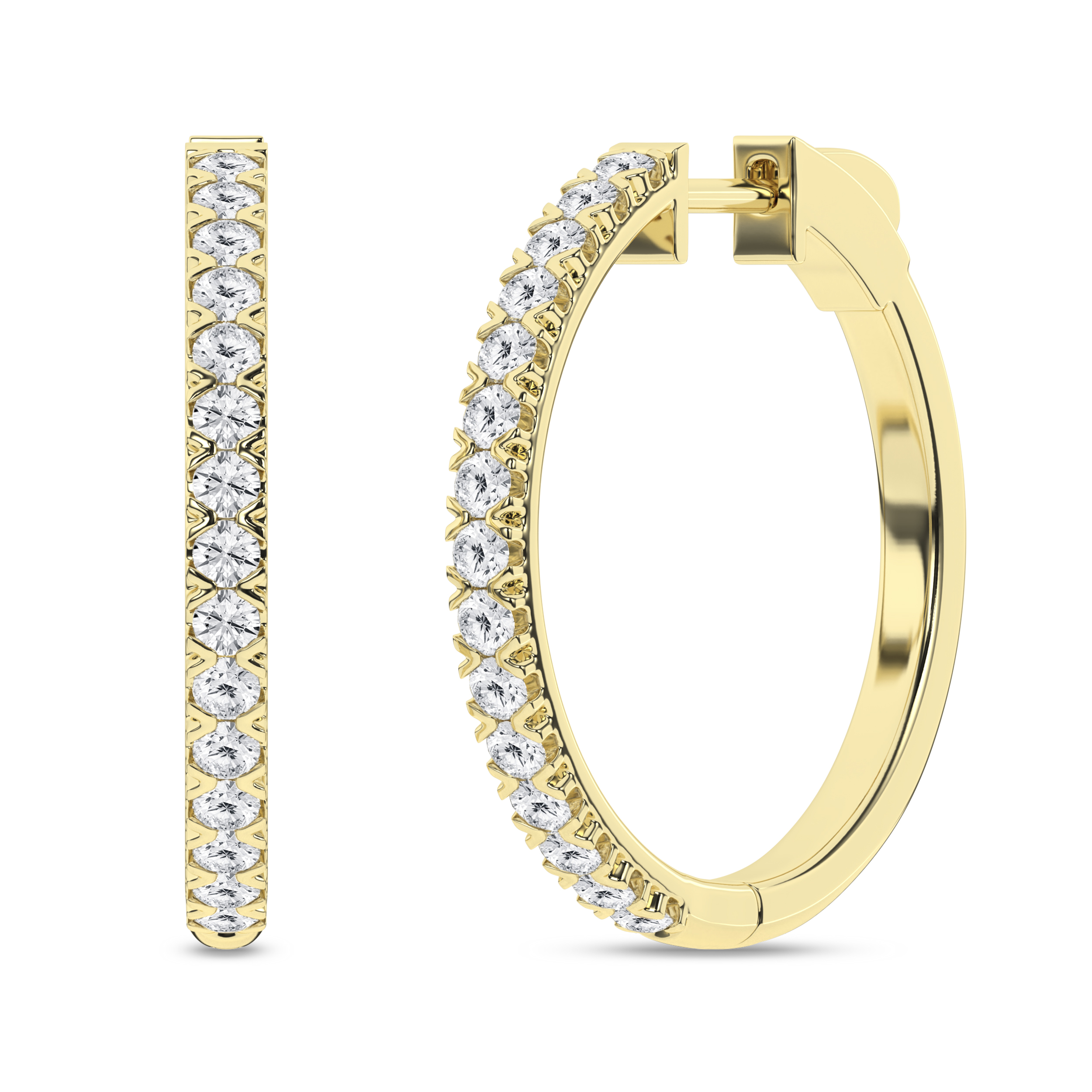 Lab Grown Hoop Earrings/1Ctw