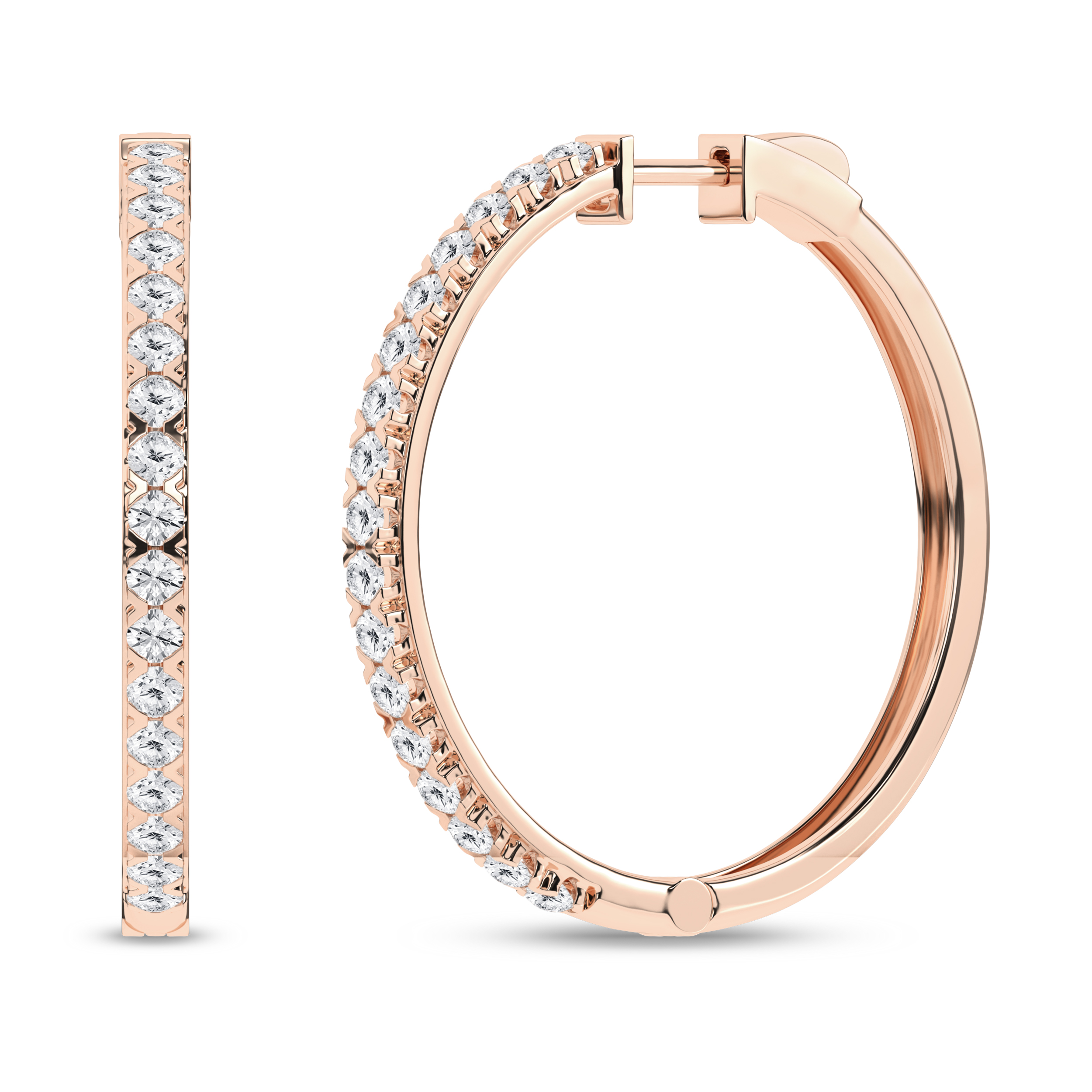 Lab Grown Hoop Earrings/2Ctw